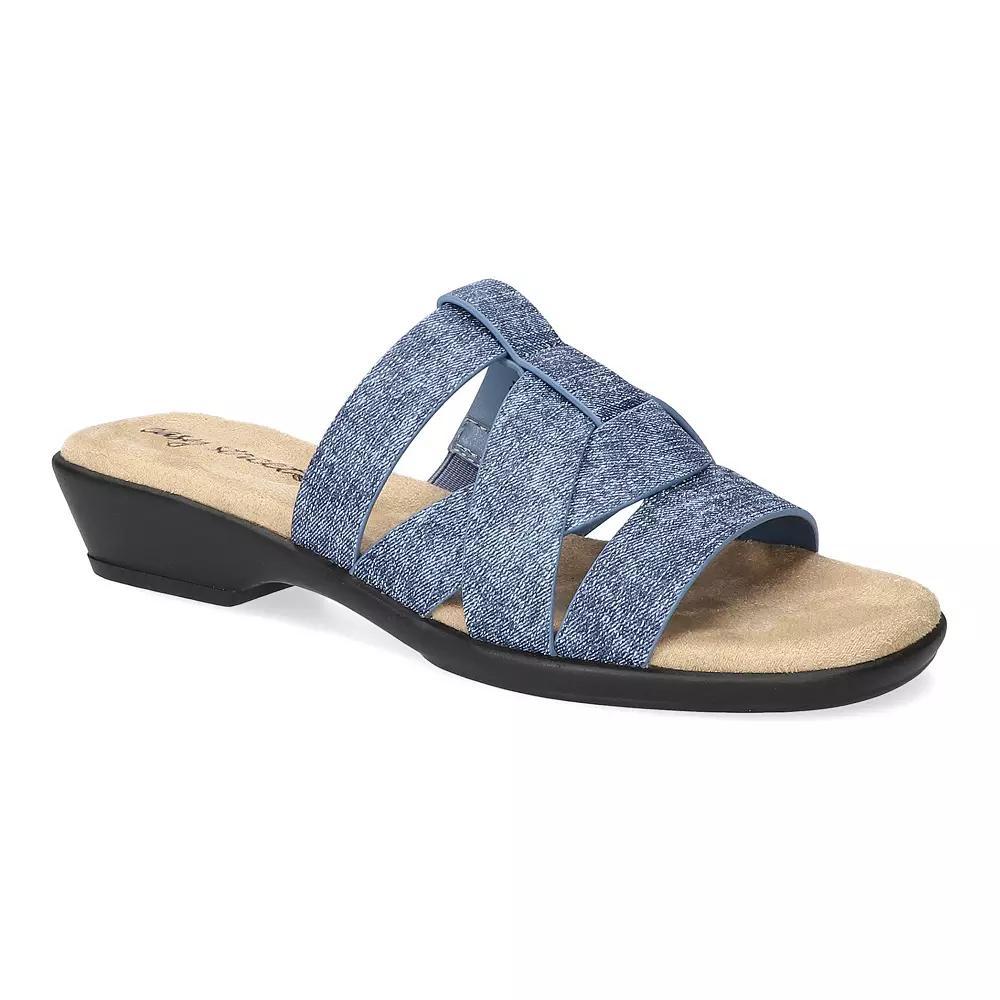 Easy Street Lakeport Women's Comfort Slide Sandals, Size: 9 Wide, Blue Product Image