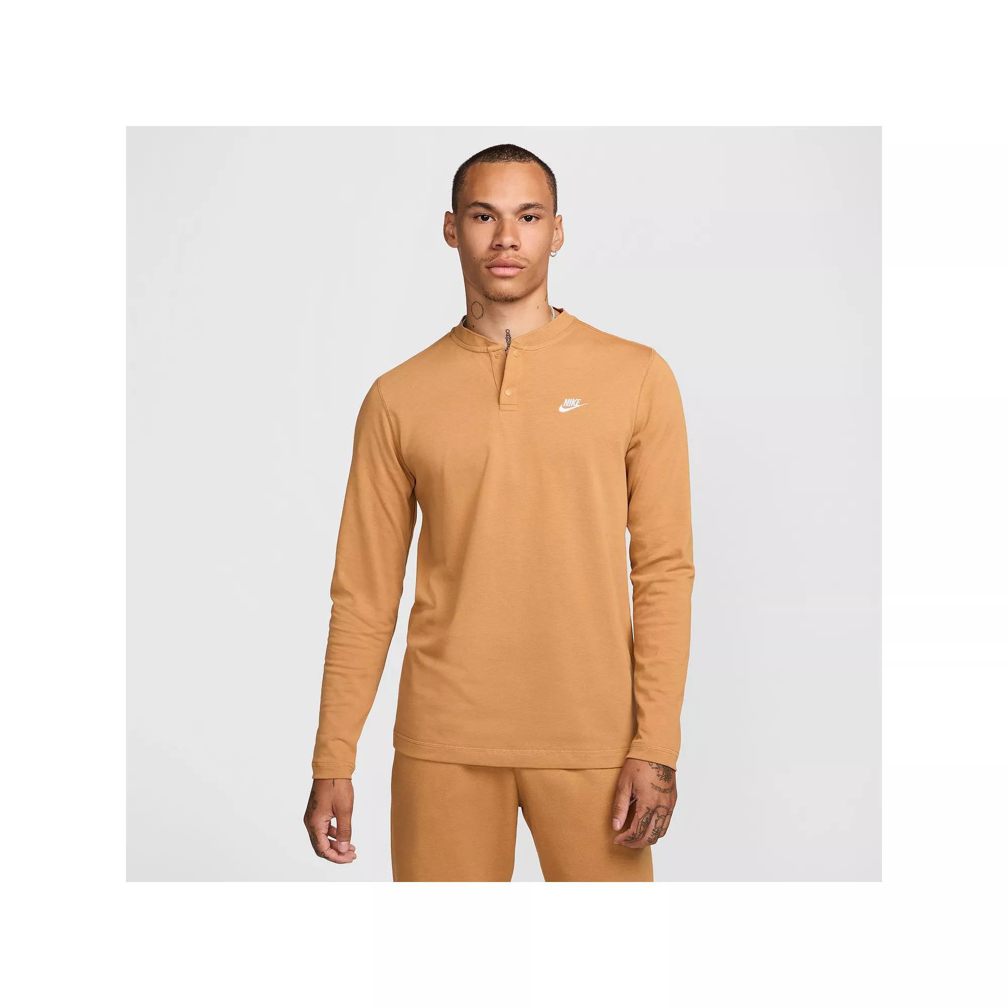Mens Nike Club Fleece Long Sleeve Henley Product Image