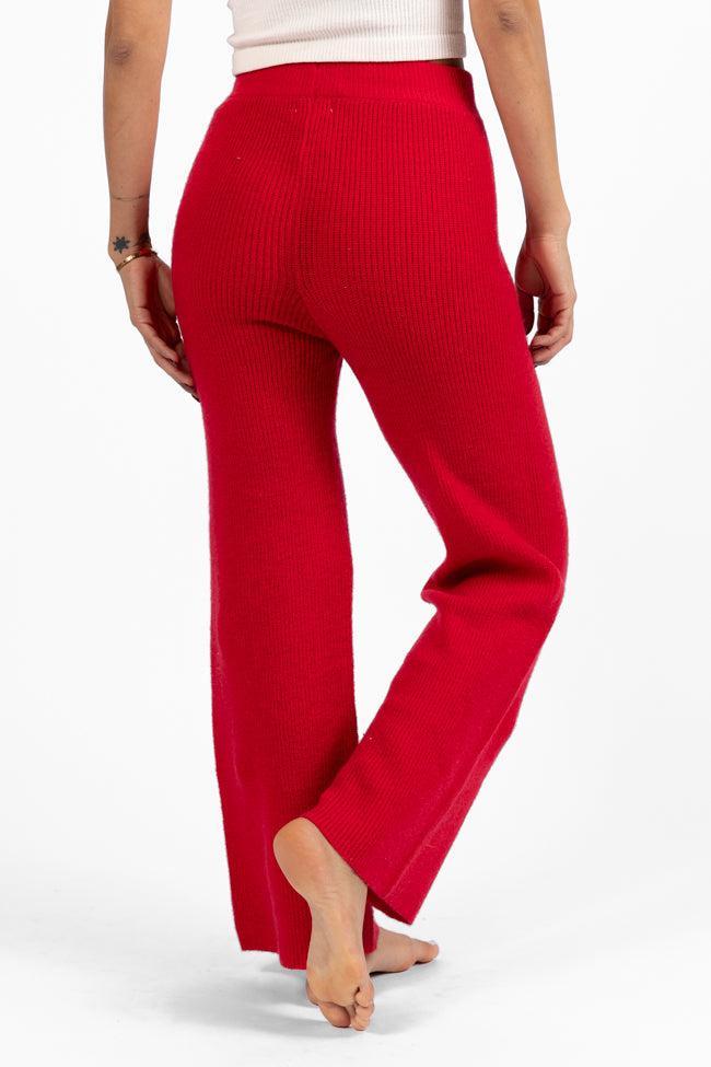 Cloud Chaser Red Sweater Knit Pants FINAL SALE Product Image