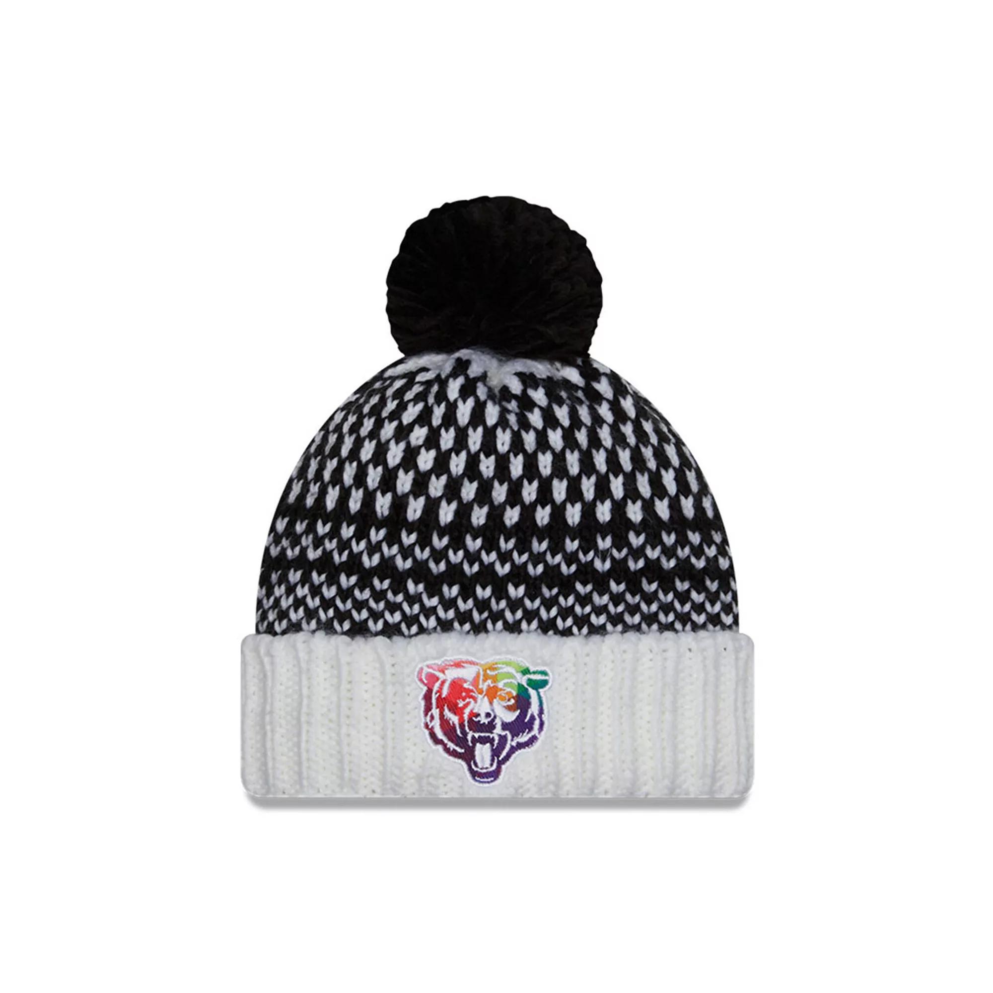 Womens New Era /White Chicago Bears 2023 NFL Crucial Catch Cuffed Pom Knit Hat Product Image
