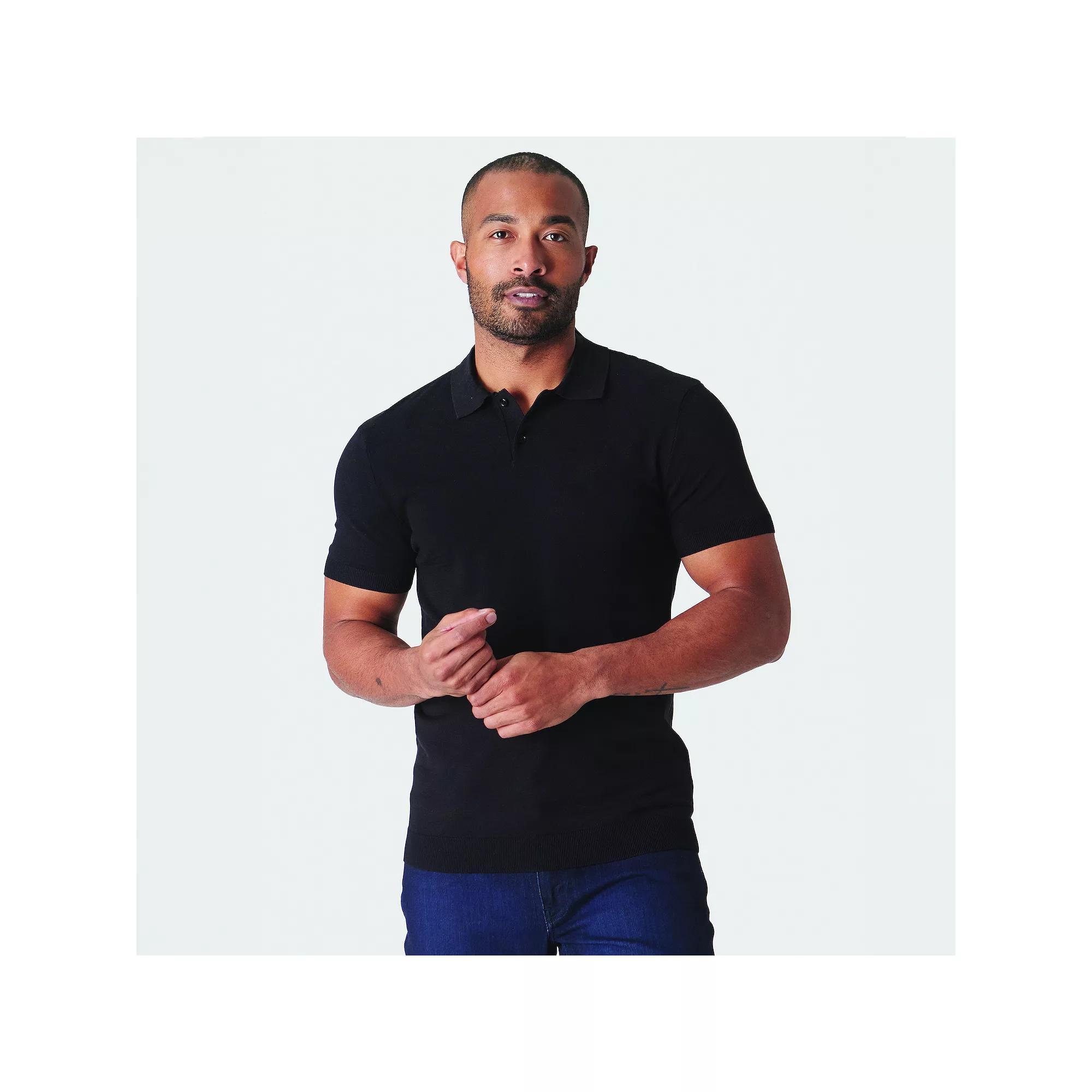 Men's True Classic Stretch Short Sleeve Sweater Polo, Size: XXL, Black Product Image