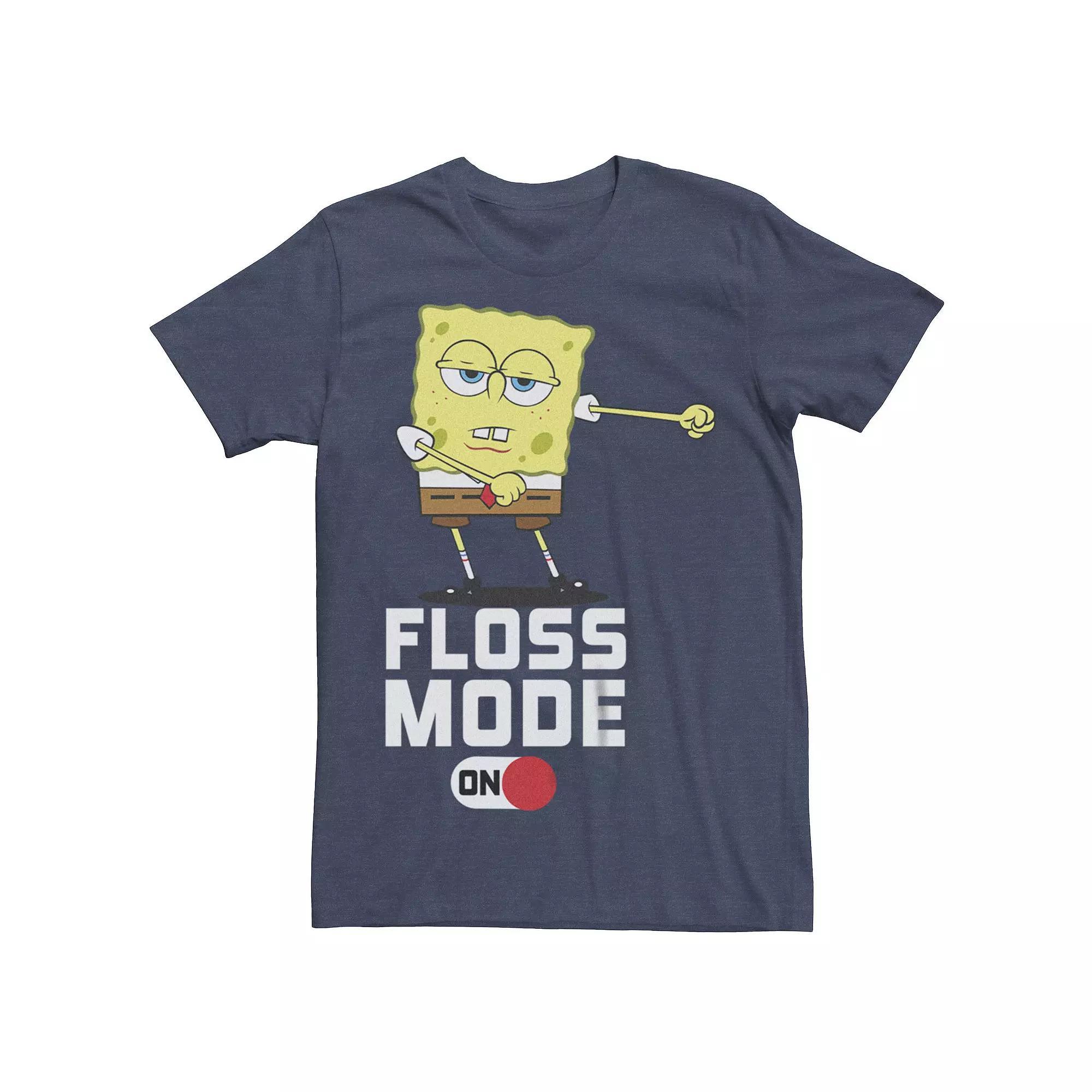 Men's SpongeBob SquarePants Floss Mode On Graphic Tee, Size: Small, Navy Grey Product Image