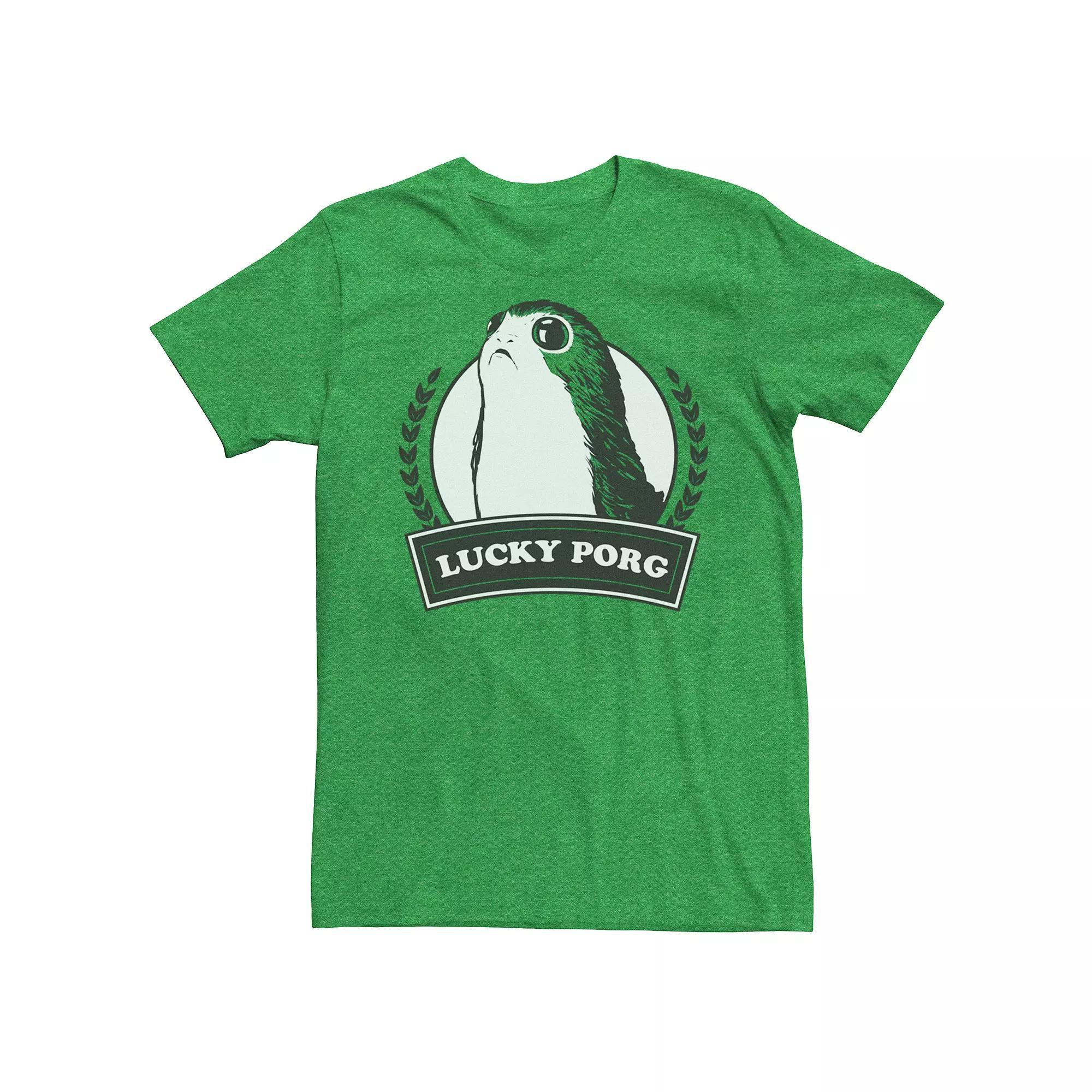 Men's Star Wars Lucky Porg St. Patricks Tee, Size: Large, Kelly Grey Product Image