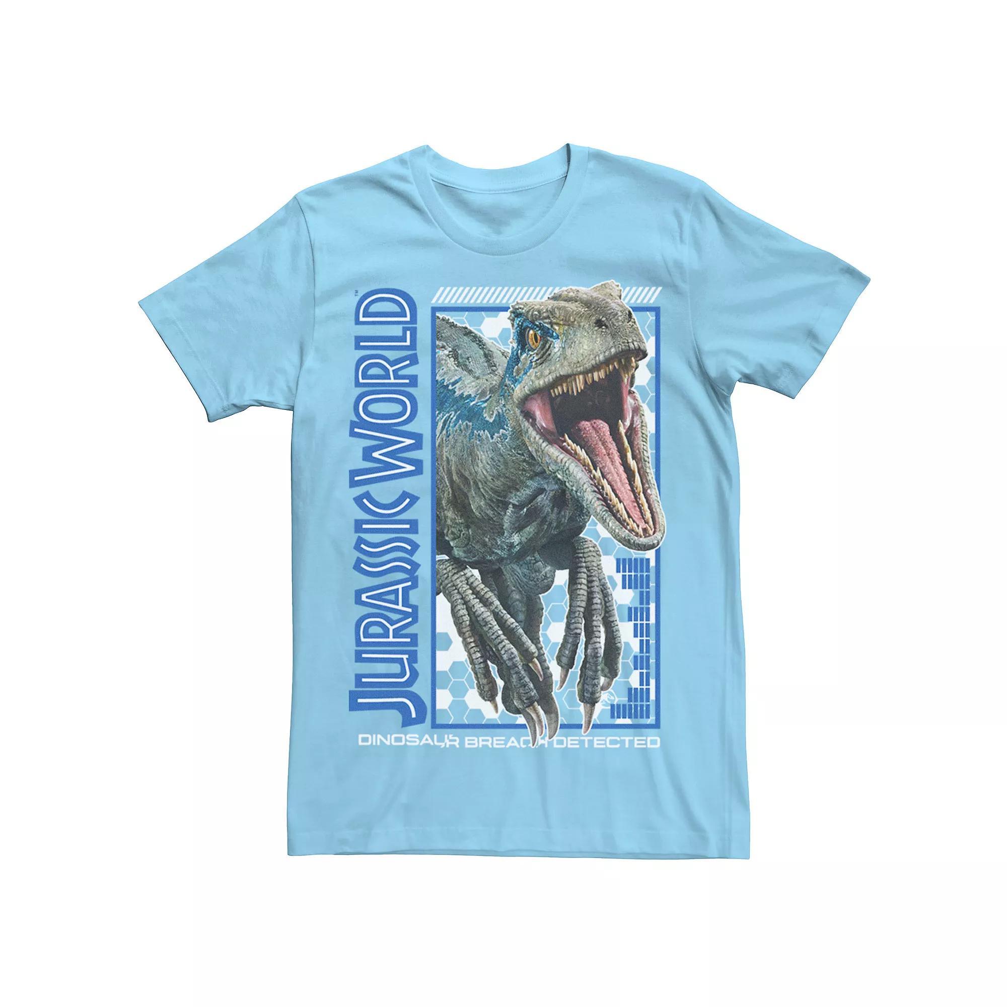 Men's Jurassic World 2 Breach Detected Tee, Size: Small, Light Blue Product Image