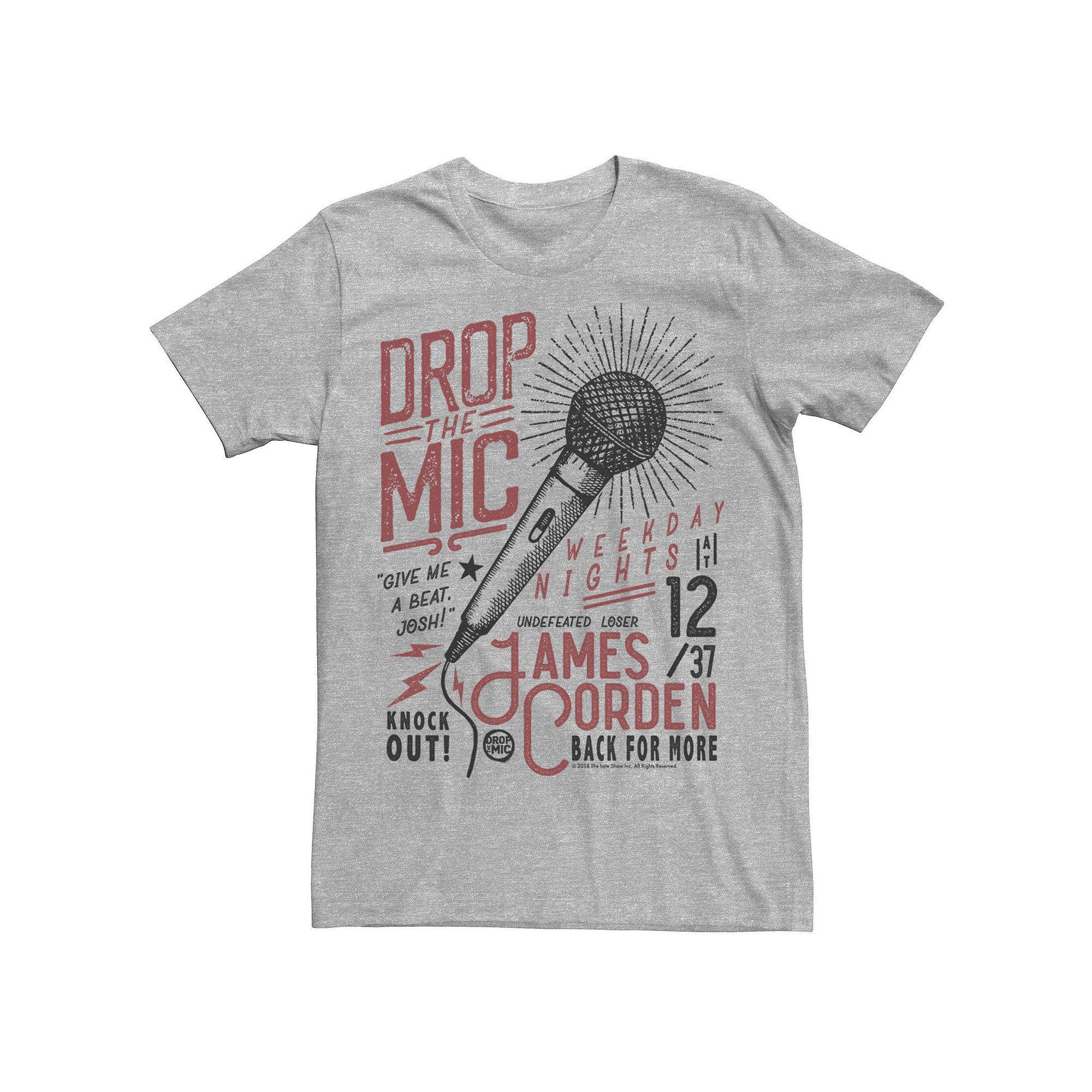Mens The Late Late Show with James Cordon Mic Poster Tee Athletic Grey Product Image