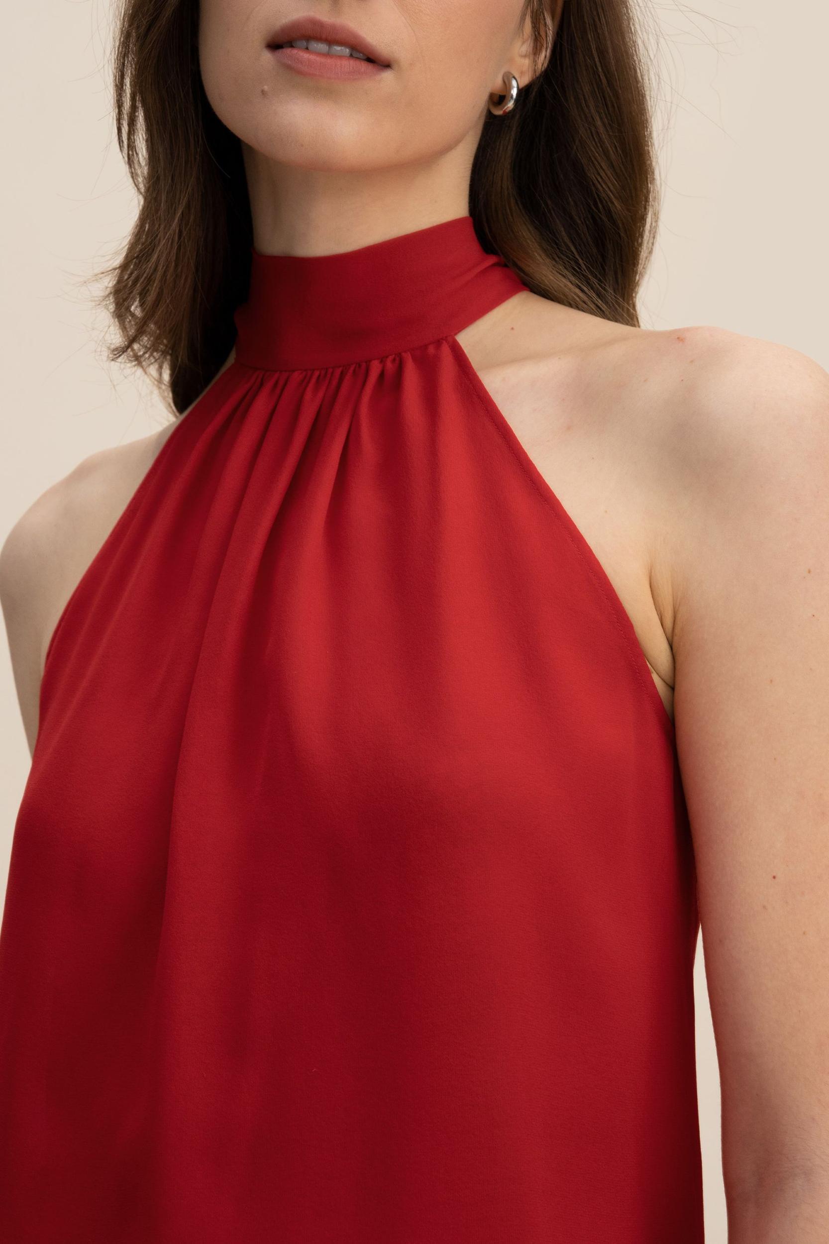 Silk Georgette Halter Neck Top Product Image