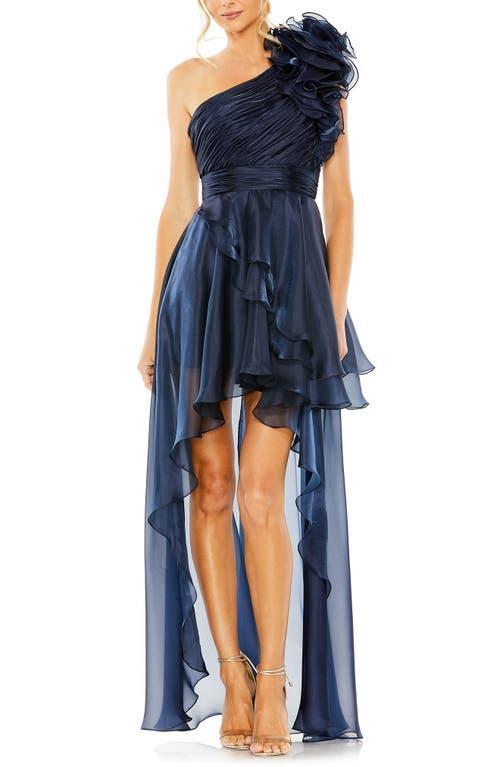Mac Duggal One Shoulder Ruffled High-Low Hem Tiered Gown Product Image