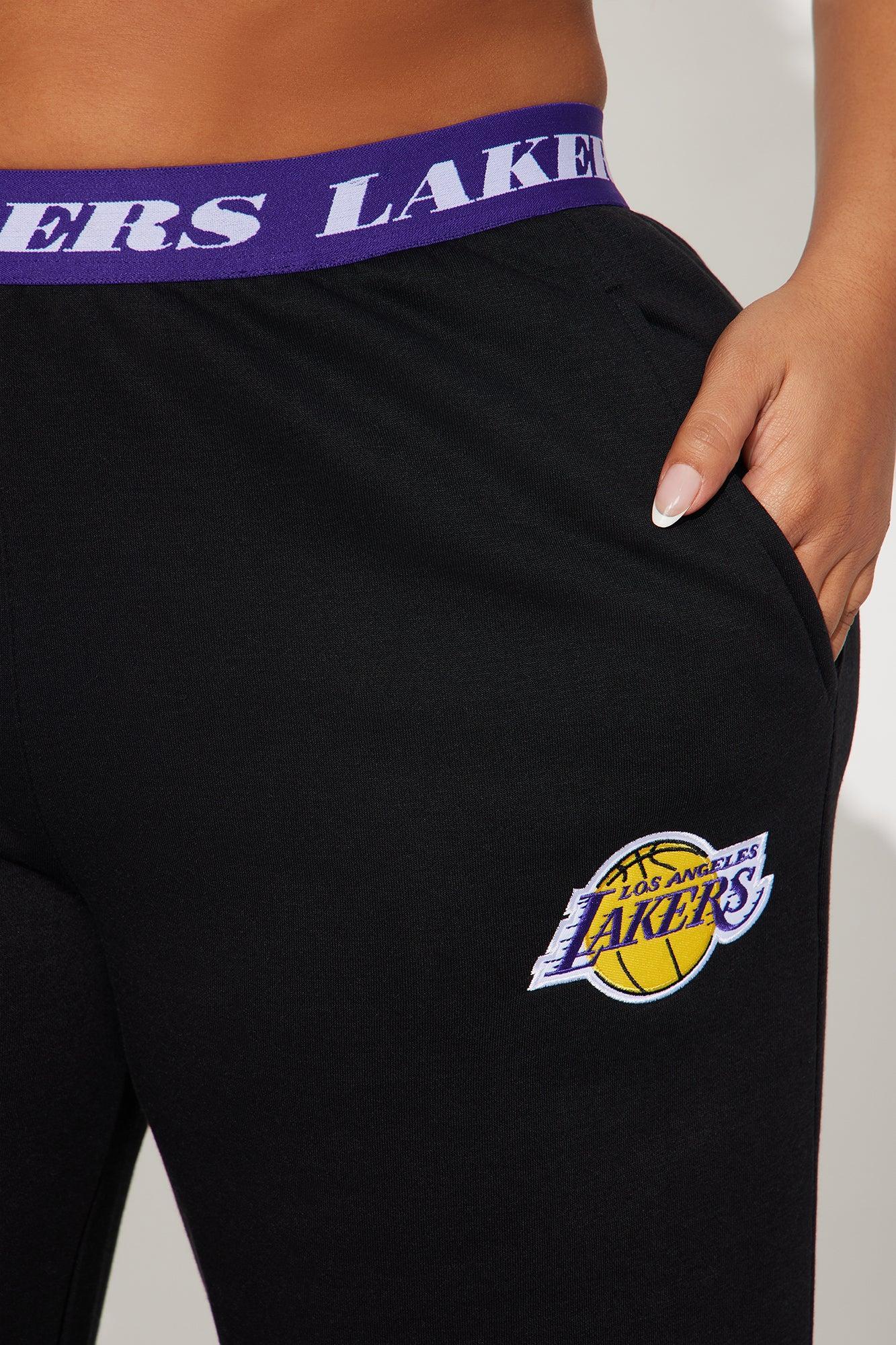 Lakers Free Throw Wide Leg Pant - Black Product Image