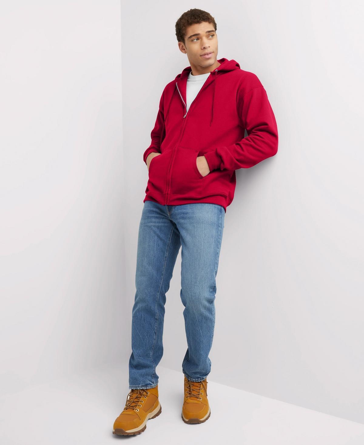 Men's Hanes Ultimate® Fleece Full-Zip Hoodie, Size: Large, Light Silver Product Image