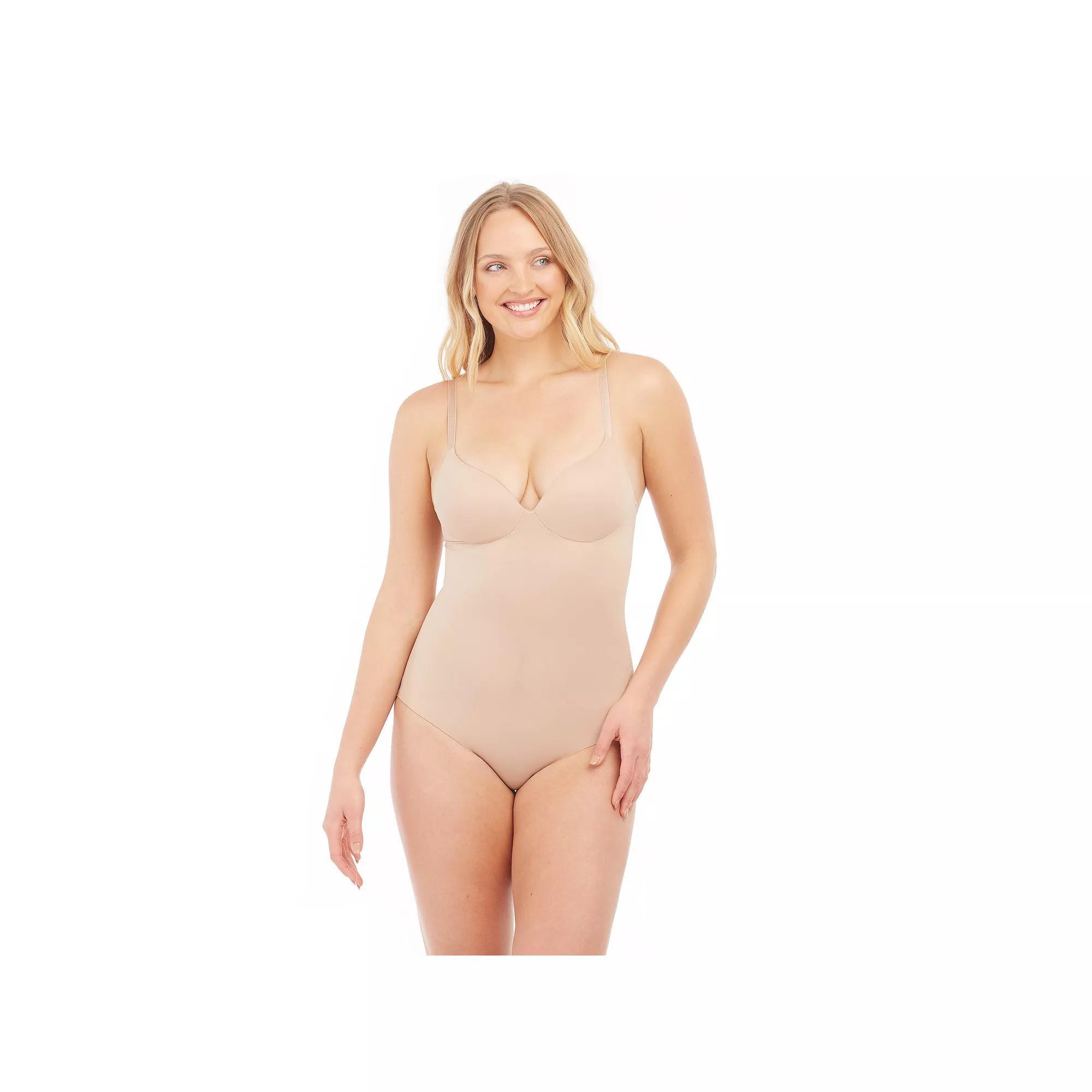 RED HOT by SPANX® Women's Moderate Control Shapewear Flawless Finish Cupped Low Back Panty Bodysuit 10283R, Size: Large, Neutral Product Image