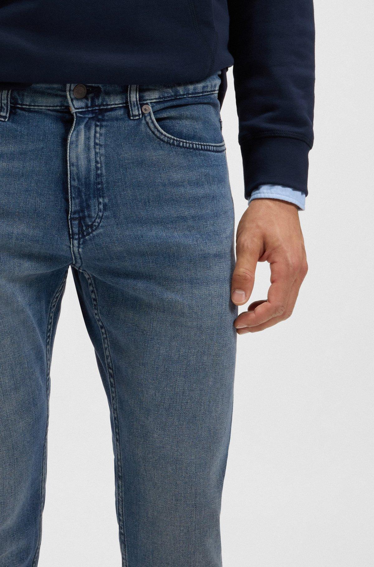 BOSS - Delaware slim-fit jeans in blue comfort-stretch denim - Blue Product Image