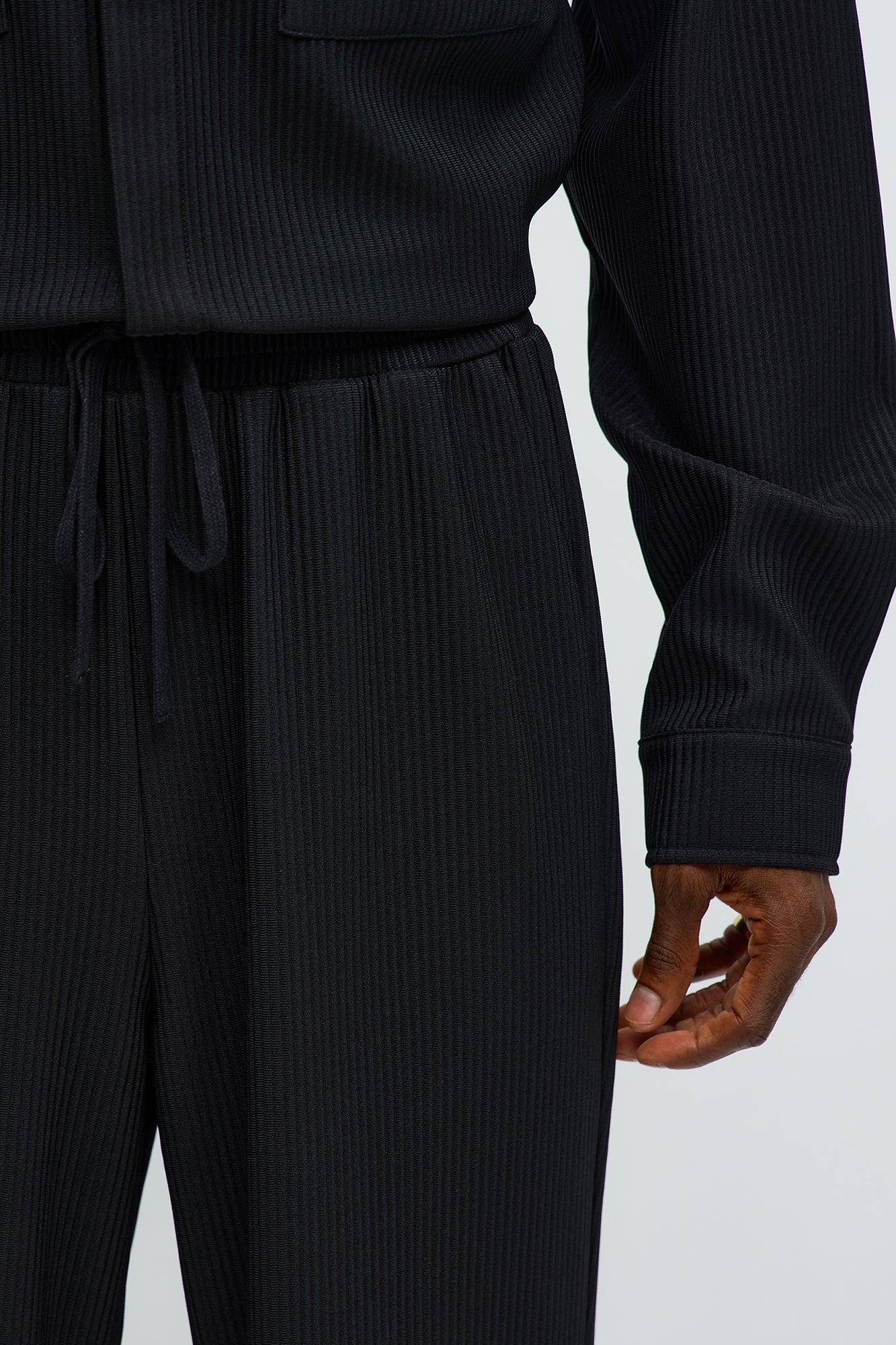 Show Up Baggy Elastic Waist Pant - Black Product Image