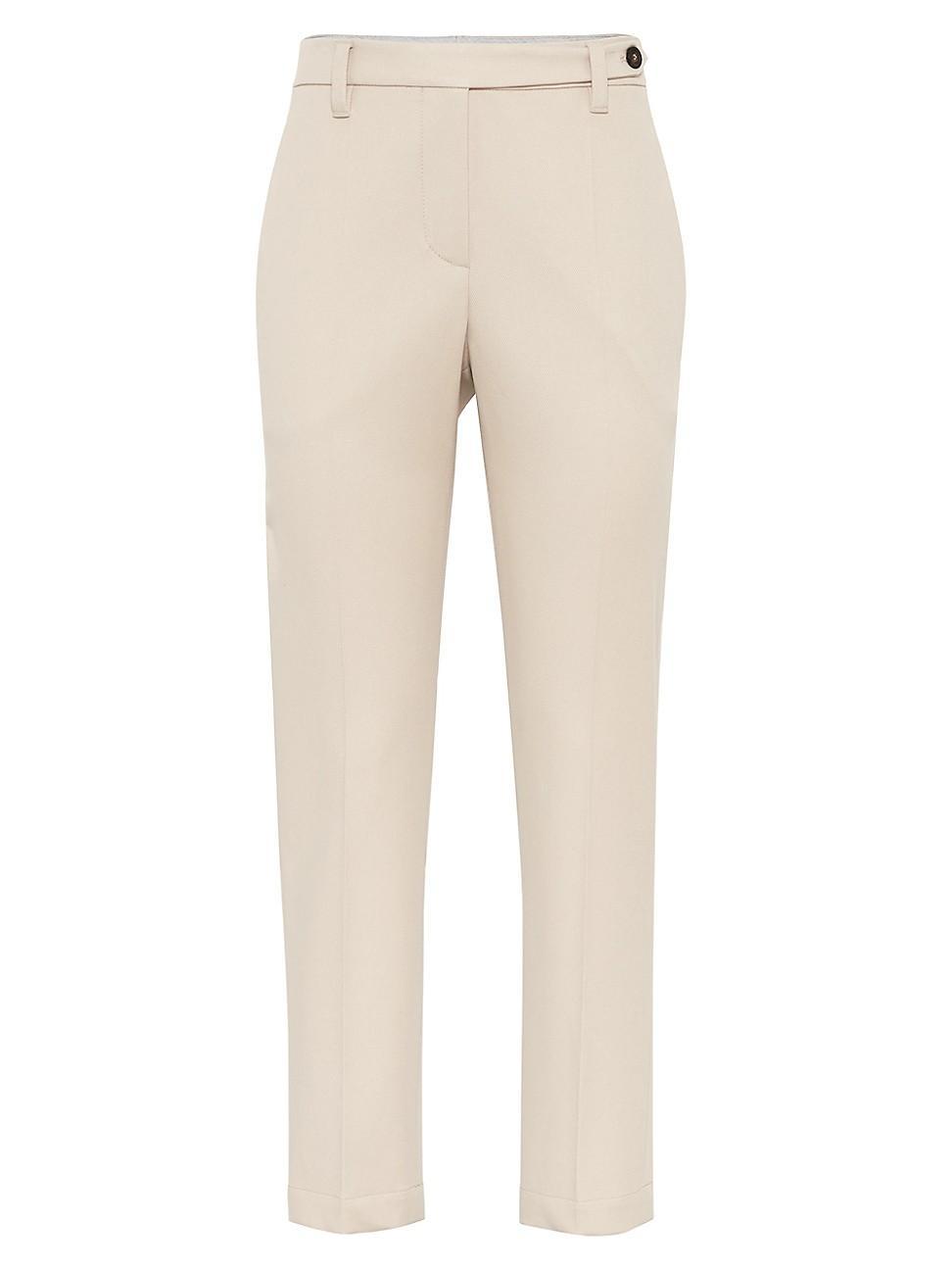 Mid-Rise Cotton Twill Boy-Fit Ankle Cigarette Pants Product Image