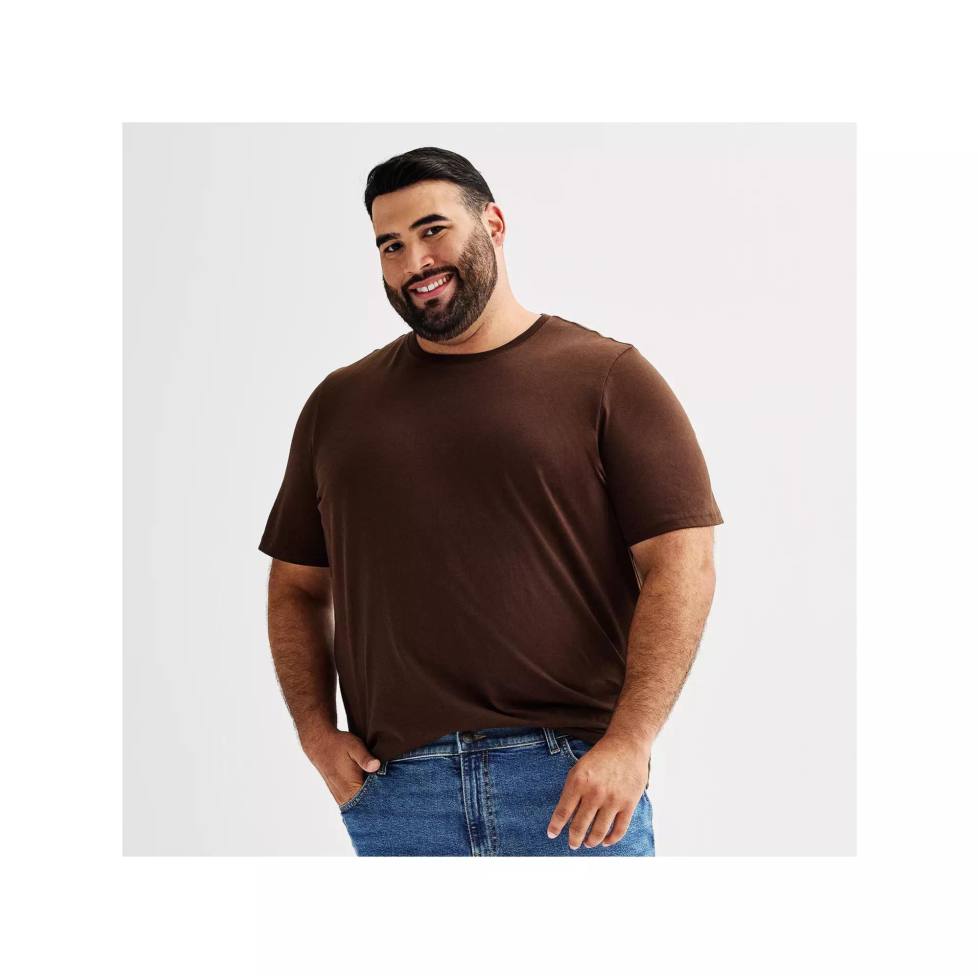 Big & Tall Sonoma Goods For Life® Short Sleeve Crewneck T-Shirt, Men's, Size: 5XB, Dark Brown Product Image