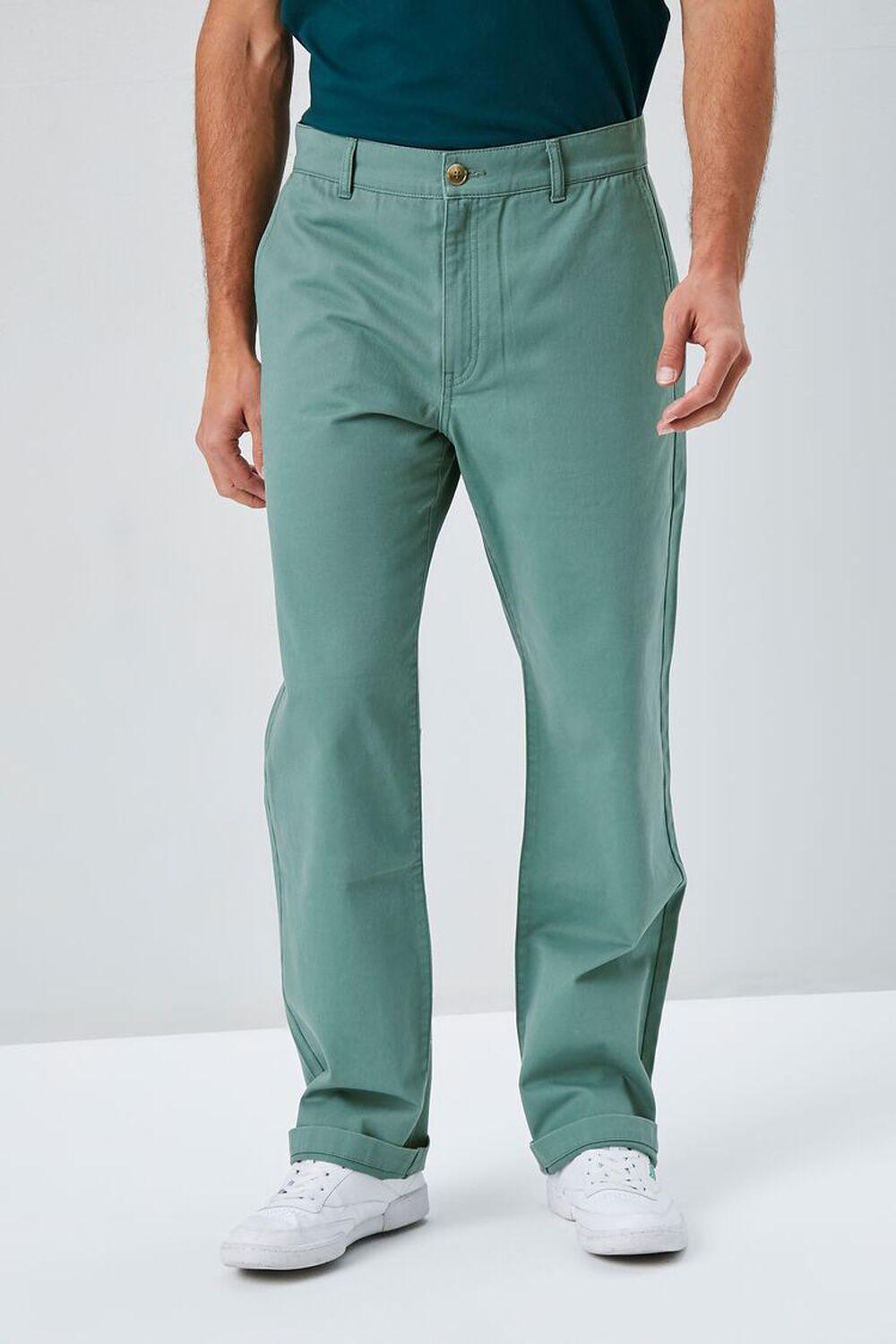 Cotton Straight-Leg Pants | Forever 21 Product Image
