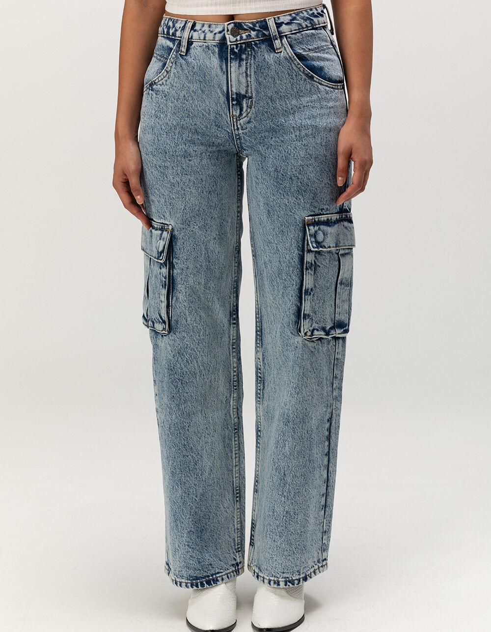 GUESS ORIGINALS Kit Womens Cargo Jeans - ACID WASH Product Image
