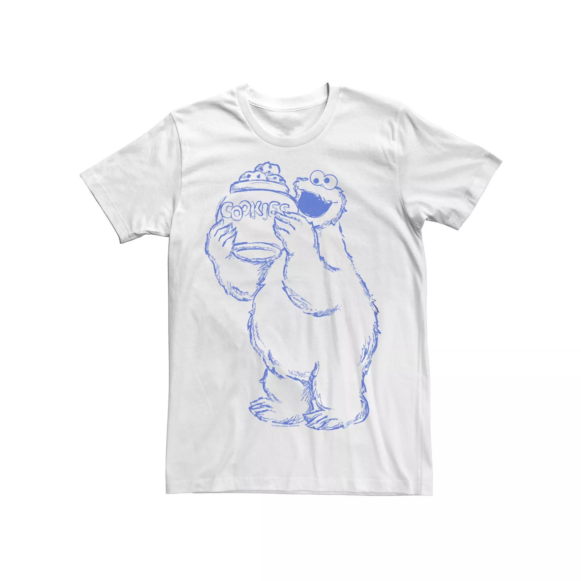 Men's Sesame Street Cookie Monster Jar Tee, Size: Large, White Product Image