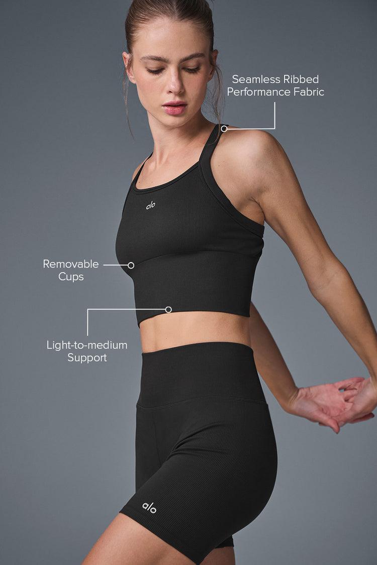 Seamless Ribbed Favorite Bra Tank - Black Product Image