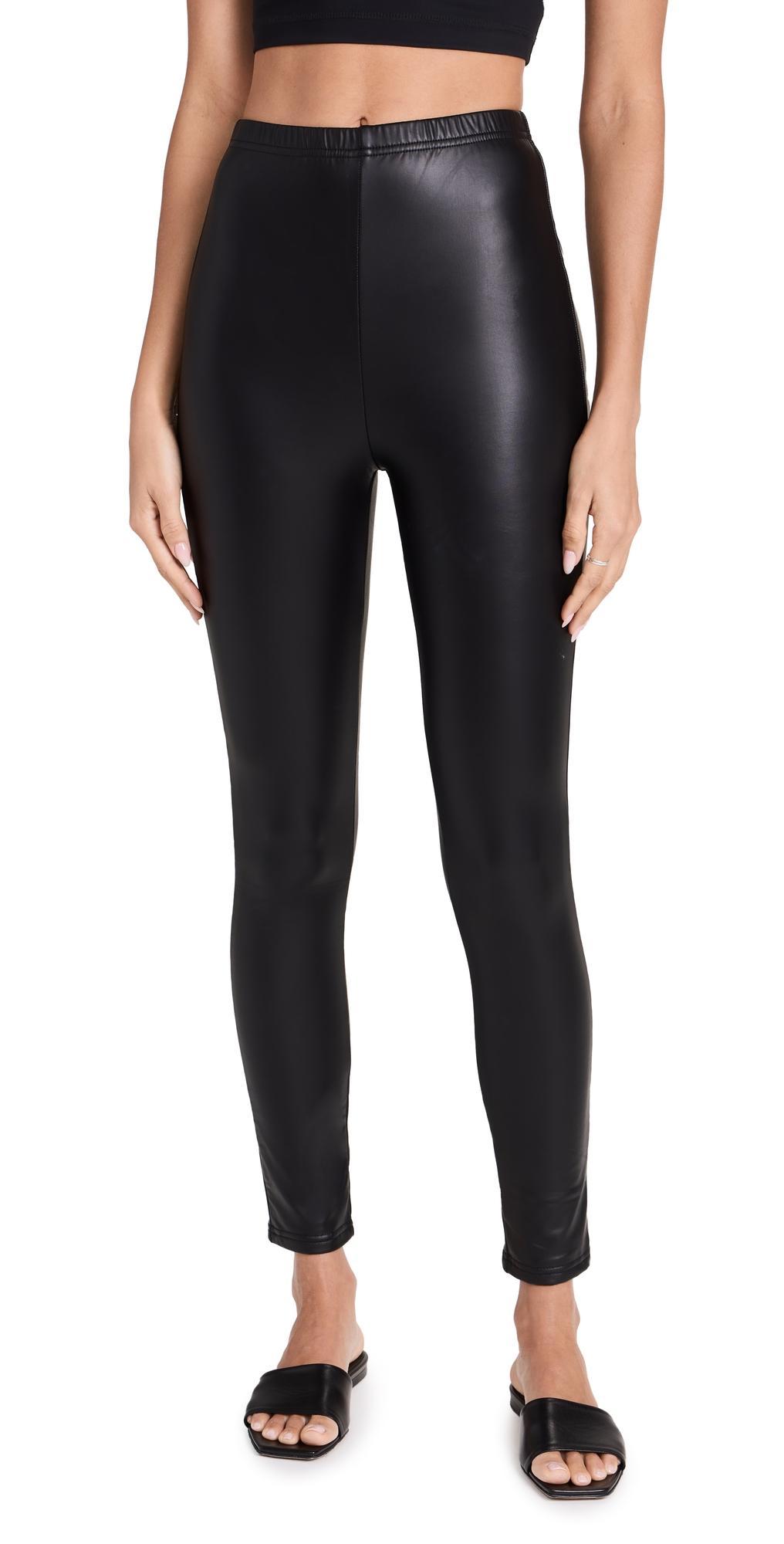 Plush Fleece Lined Liquid Leggings Black M Product Image