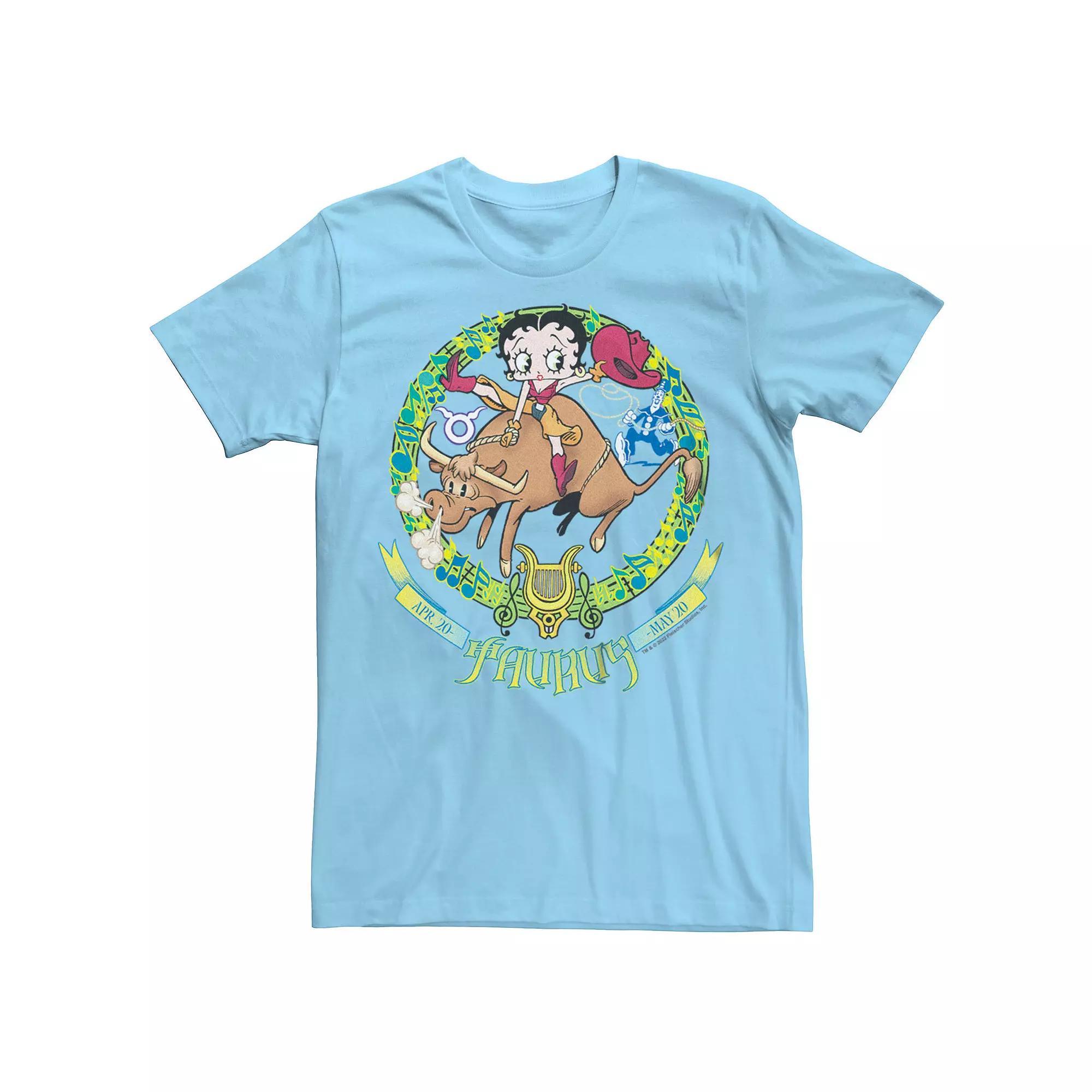 Men's Betty Boop Taurus Horoscope Tee, Size: XXL, Light Blue Product Image