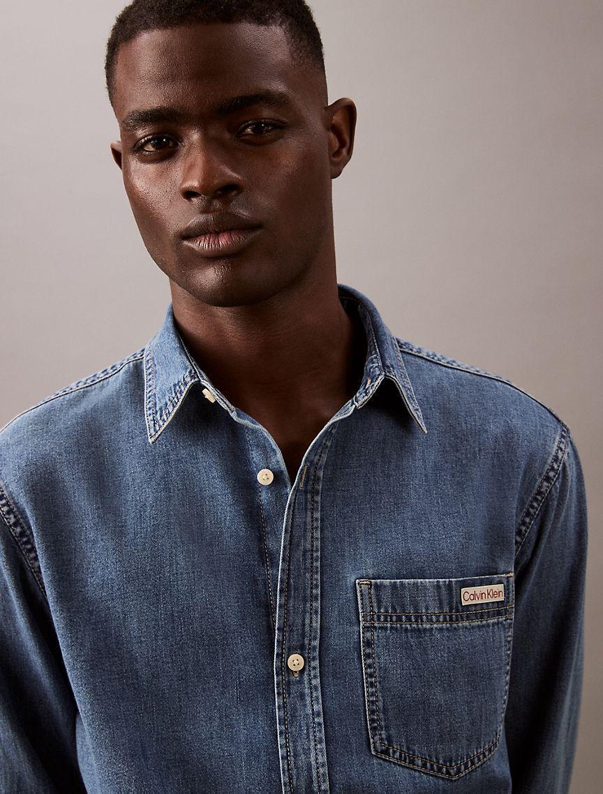 Classic Denim Button-Down Shirt Product Image