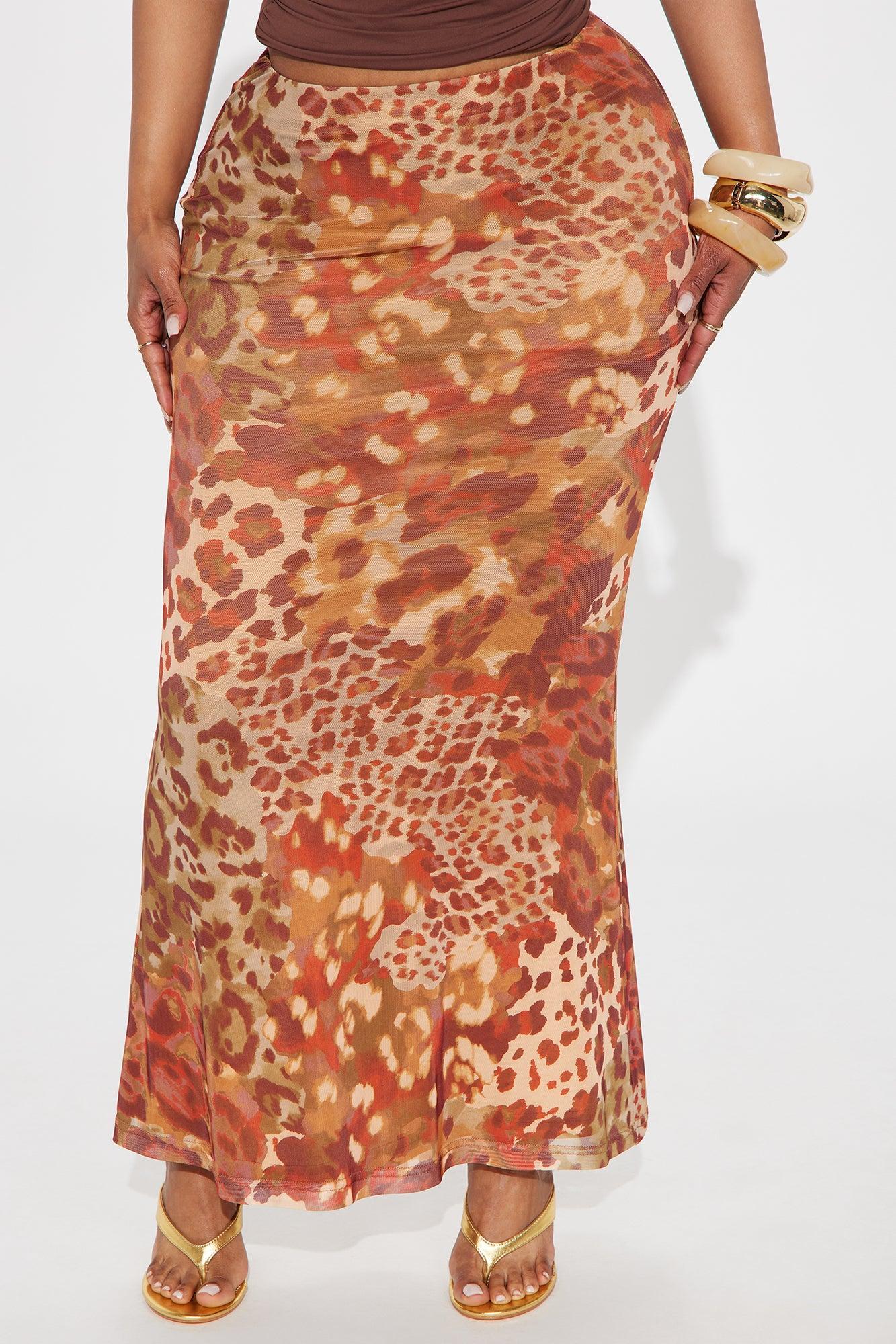Some Type Of Way Leopard Mesh Maxi - Brown/combo Product Image