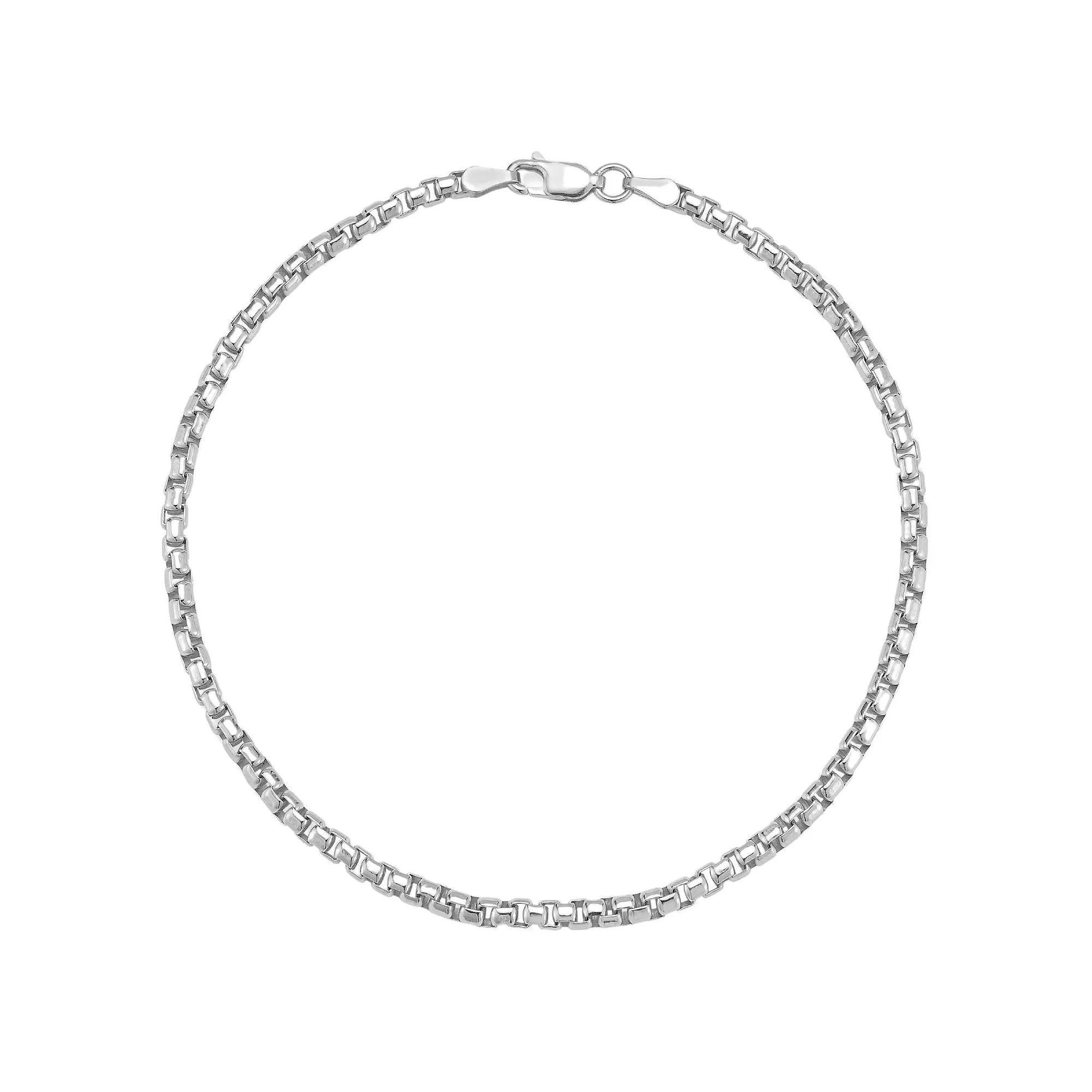 Men's Menster Sterling Silver 3 mm Box Bracelet, Size: 9" Product Image