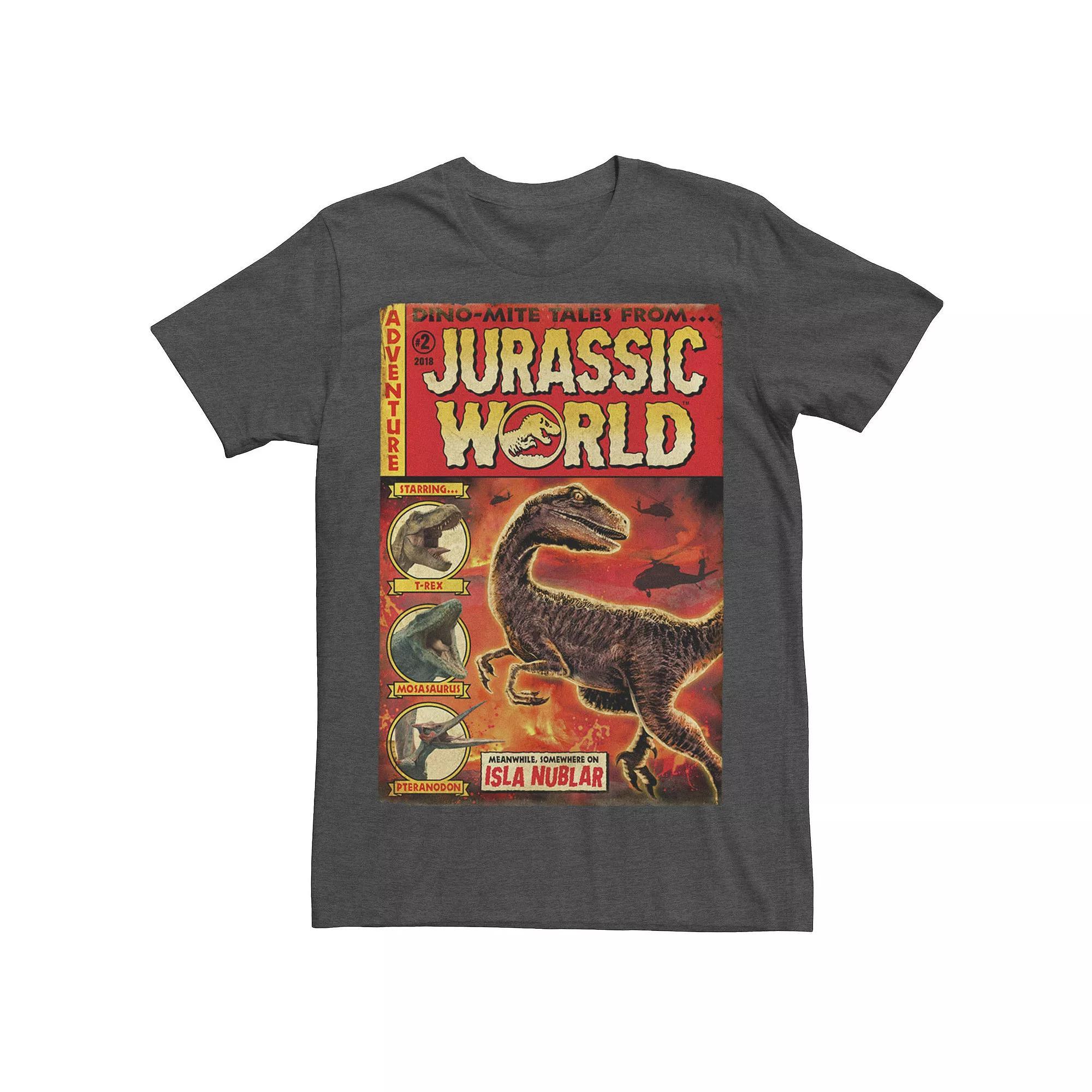 Mens Jurassic World Two Dino-Mite Tales Vintage Tee Royal Grey Product Image