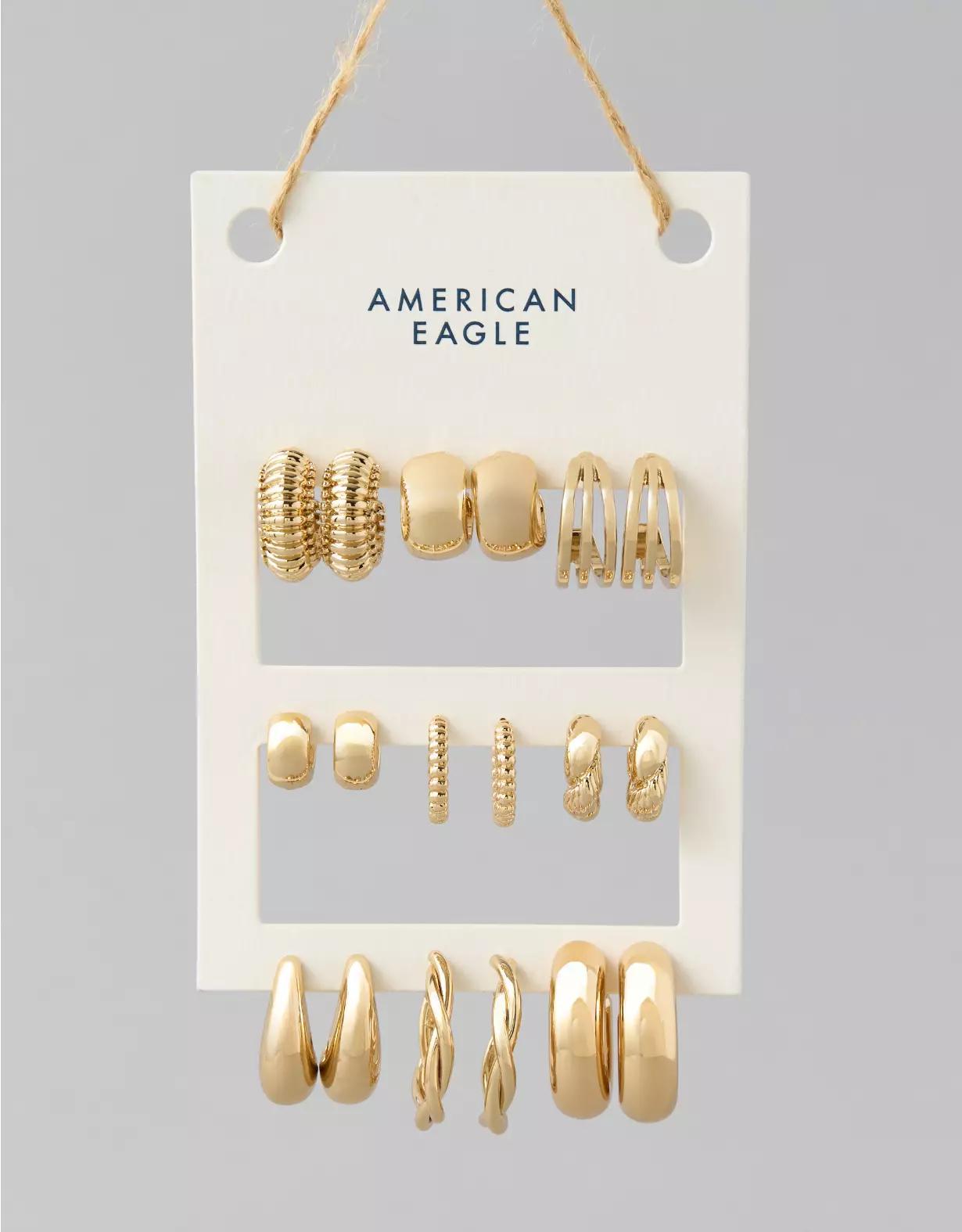 AEO Hoop Earrings 9-Pack Product Image
