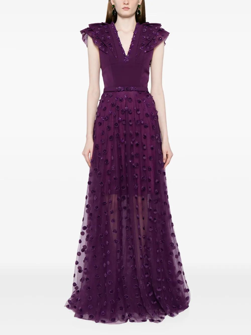 polka dot beaded tulle dress Product Image