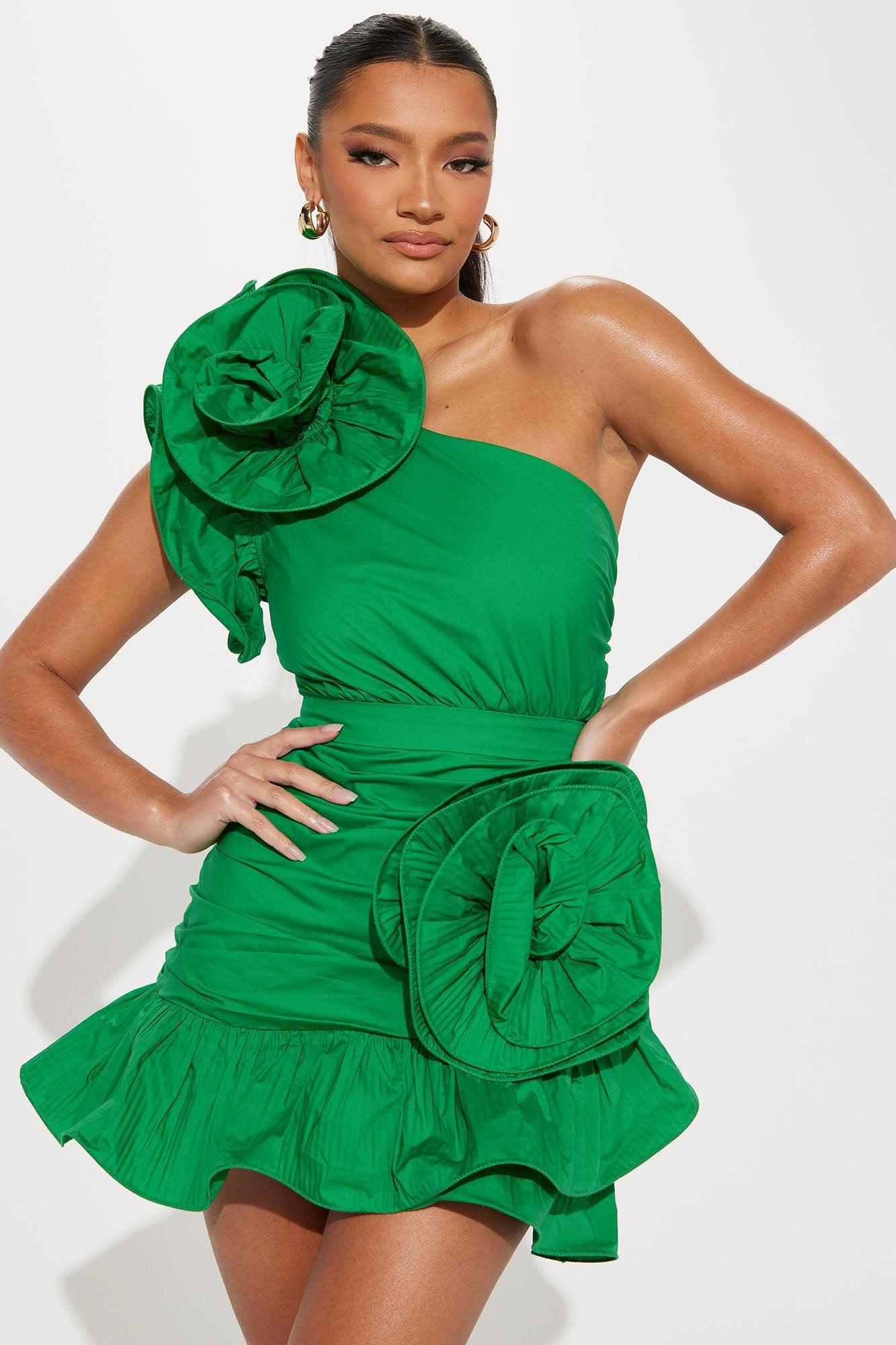 Brunch On The Mind Mini Dress - Green Product Image