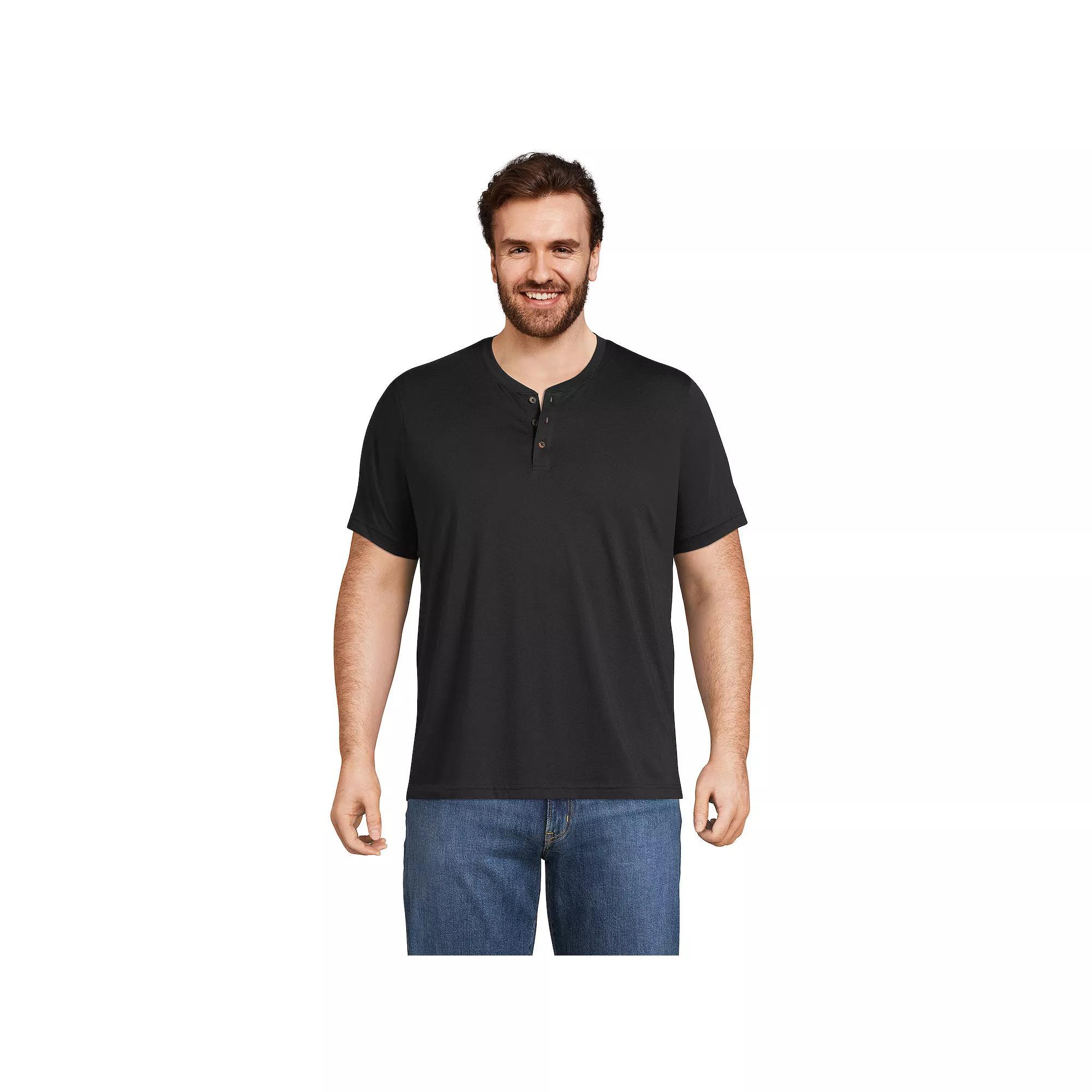 Big & Tall Lands End Supima Cotton Henley Tee, Mens Product Image
