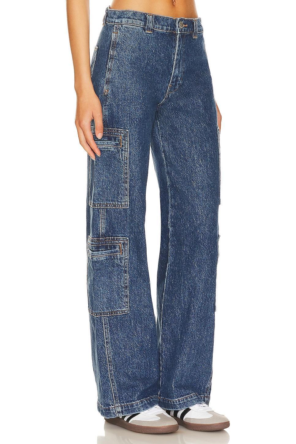 Womens Wide-Leg Cargo Jeans Product Image