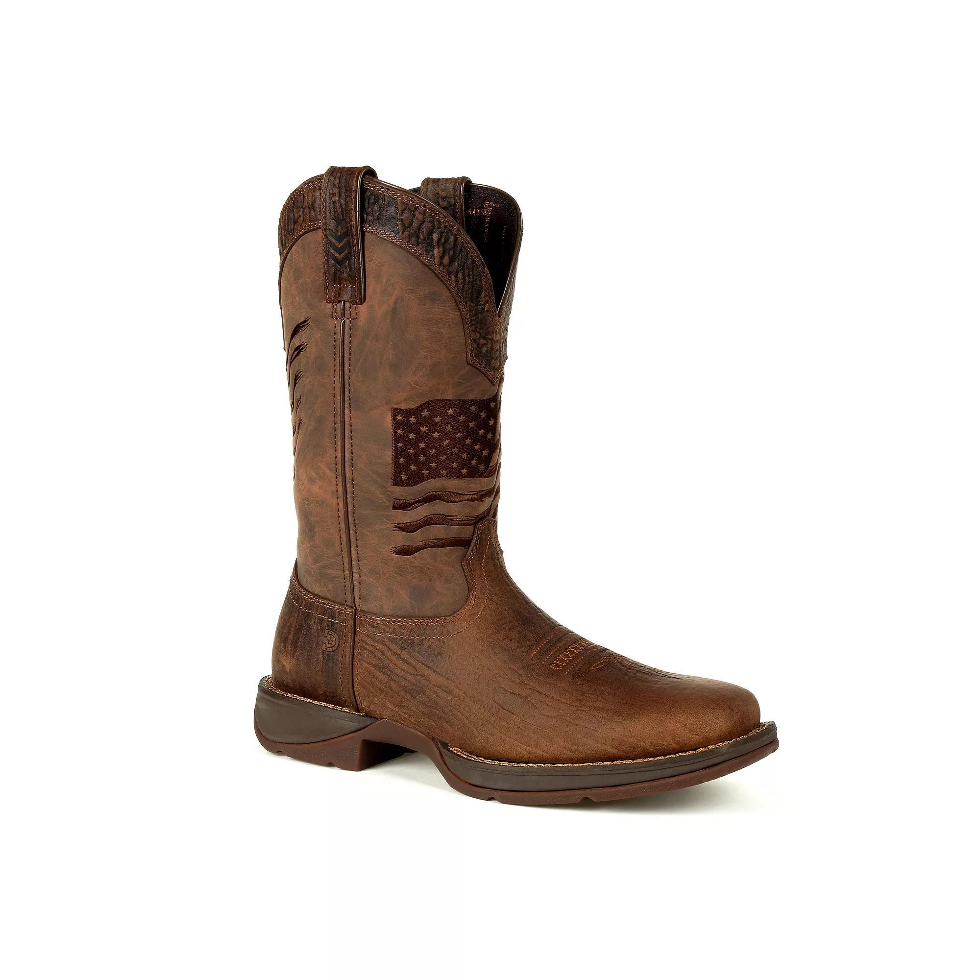 Rebel By Durango Brown Distressed Flag Men's Western Boots, Size: 9, Acorn Product Image
