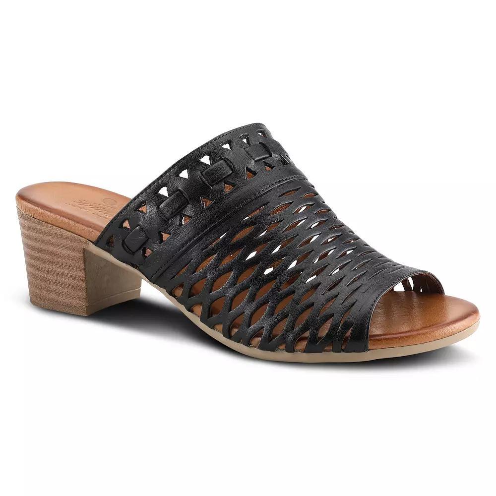 Spring Step Anika Women's Leather Slide Sandals, Size: 36, Black Product Image