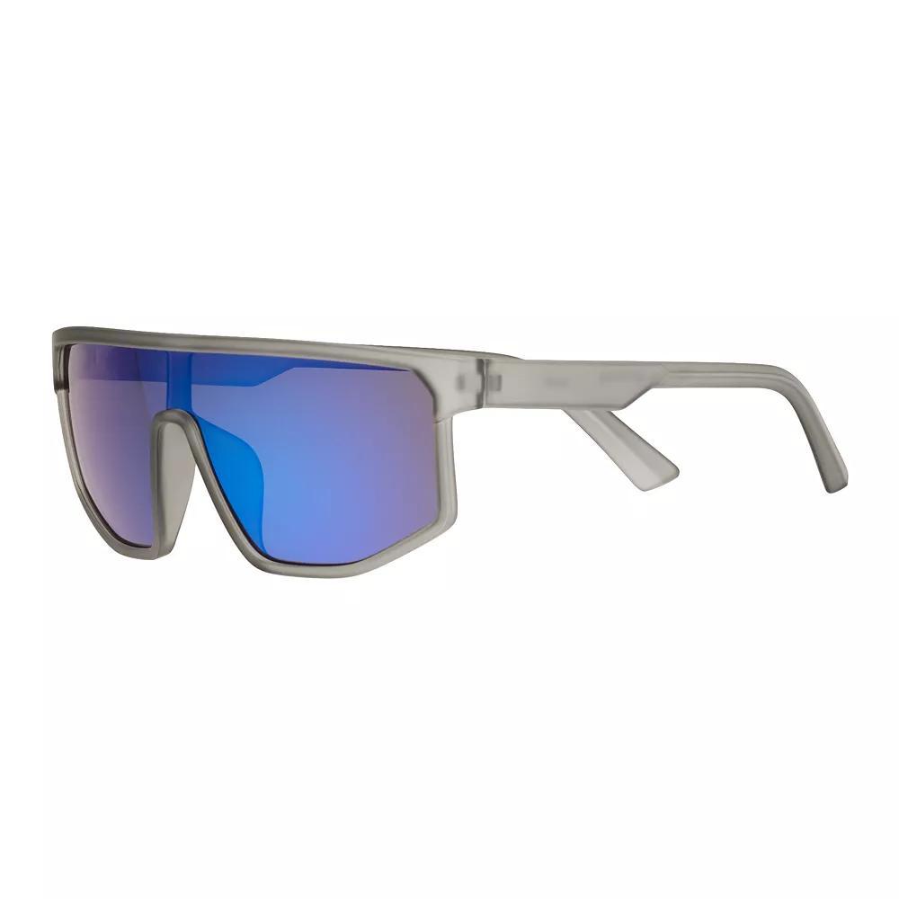 Men's Cali Blue Plastic Shield 100 mm Sport Sunglasses, Grey Product Image