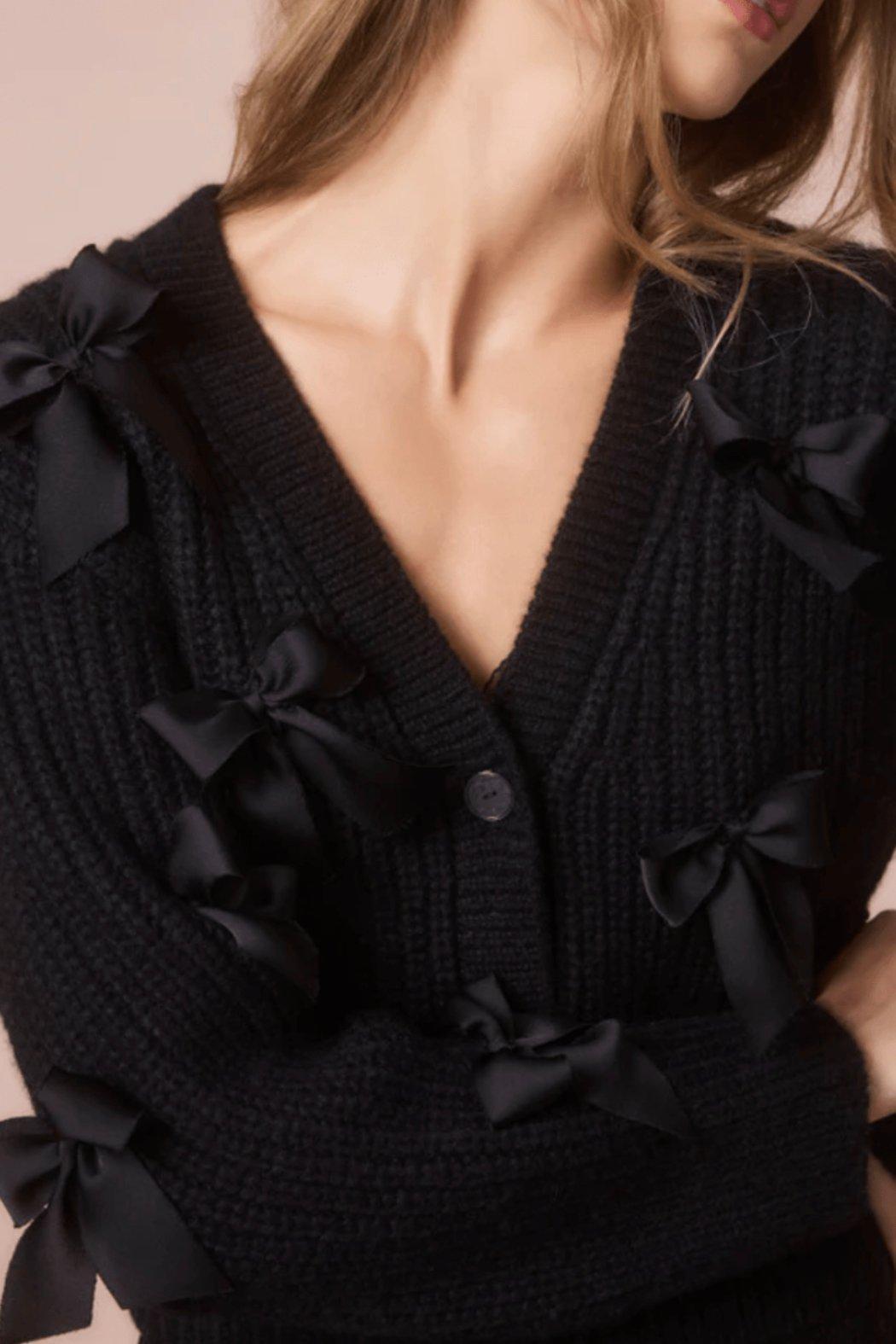 Alpaca Bow-Embellished Cardigan Product Image