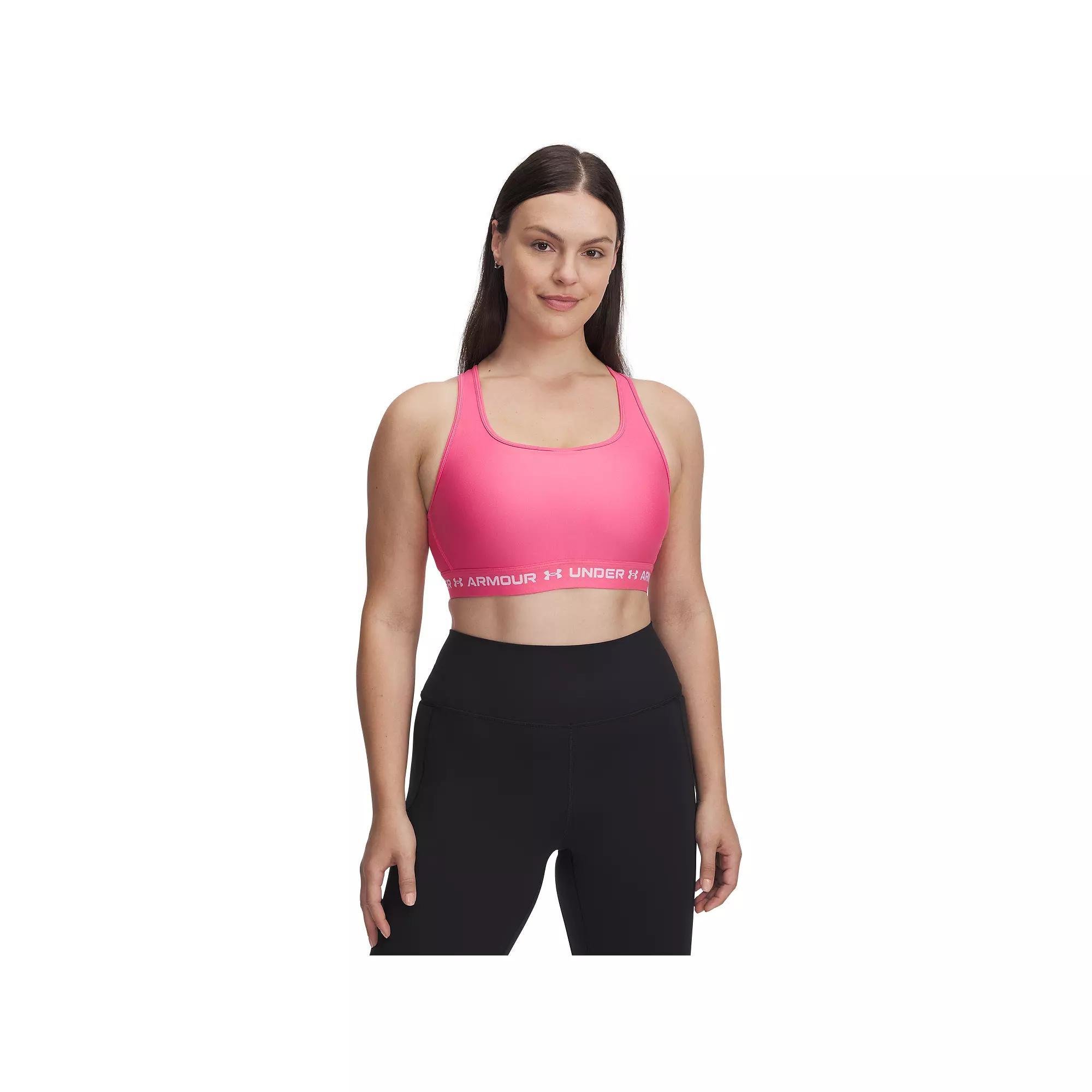 Plus Size Under Armour Crossback 2.0 Medium-Impact Sports Bra, Women's, Size: 1XL, Super Pink Product Image