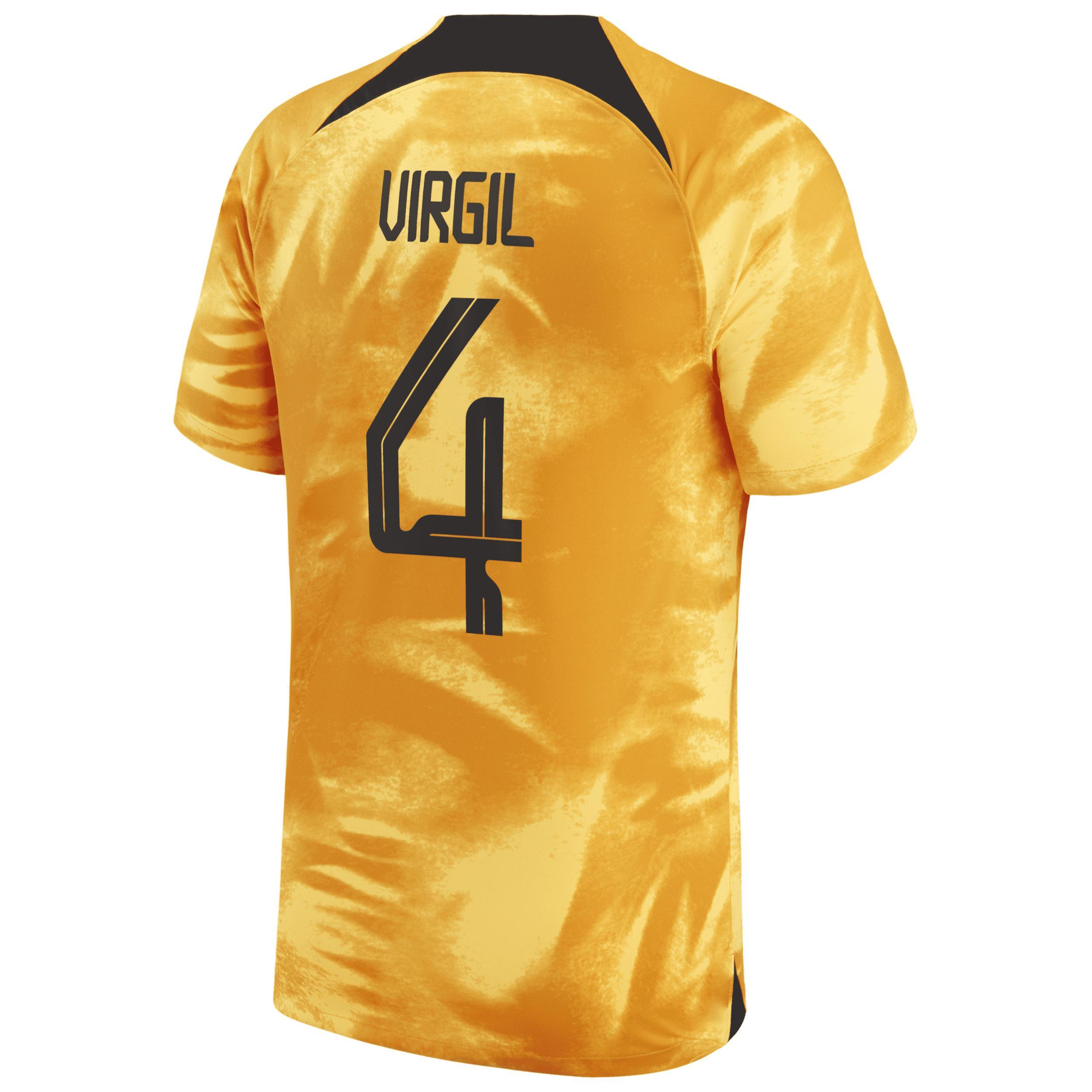 Mens Nike Virgil Van Dijk Orange Netherlands National Team 2022/23 Home Breathe Stadium Replica Player Jersey - Orange Product Image