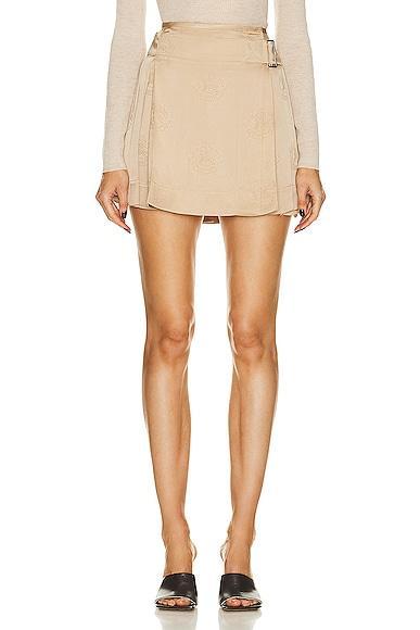 Burberry Pleated Mini Skirt in Beige Product Image