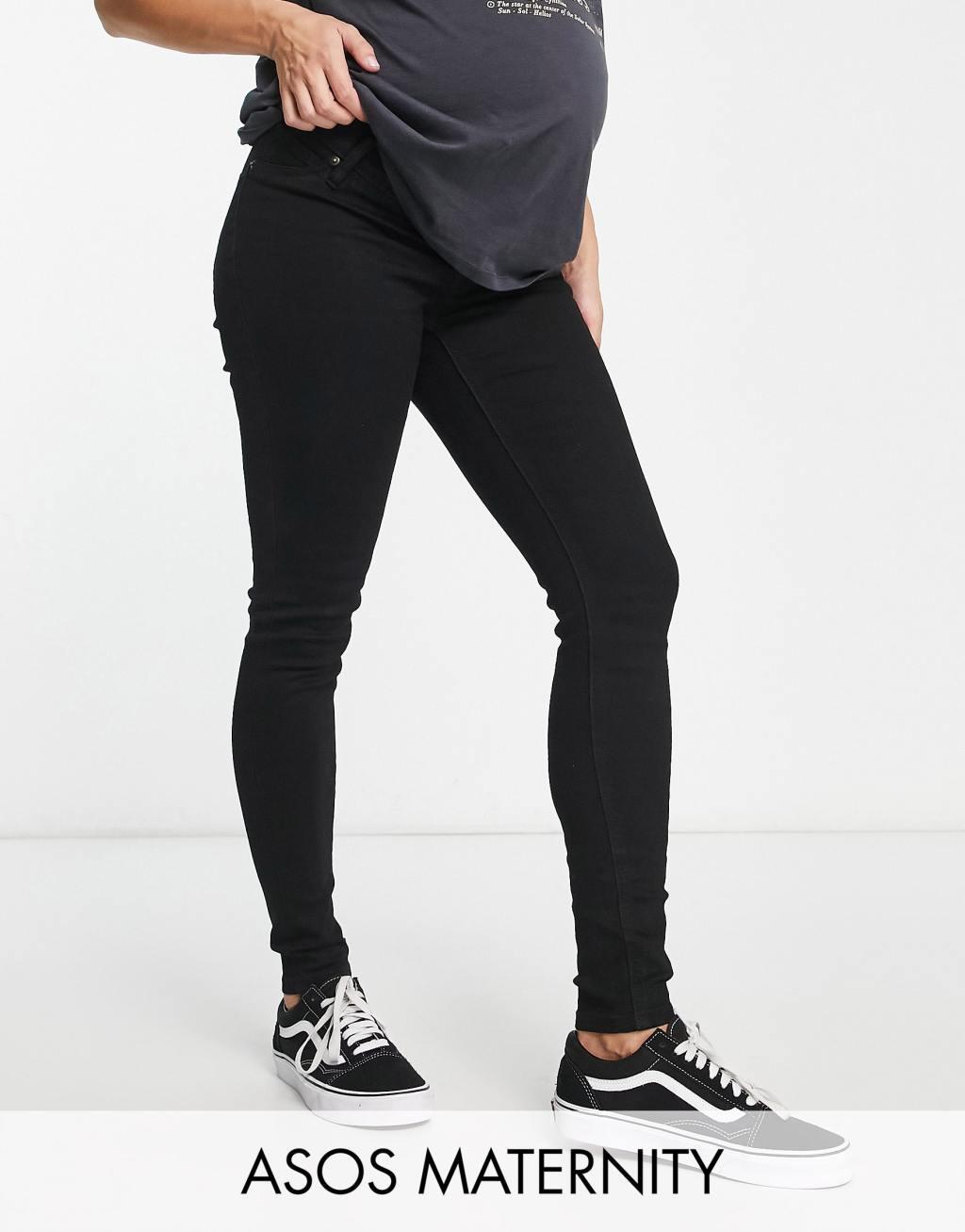 ASOS DESIGN Maternity skinny jean with over bump Product Image