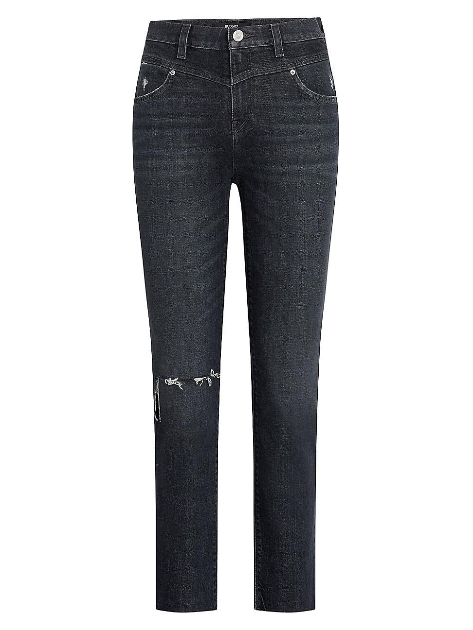 Womens Holly High-Rise Stretch Straight-Leg Jeans Product Image