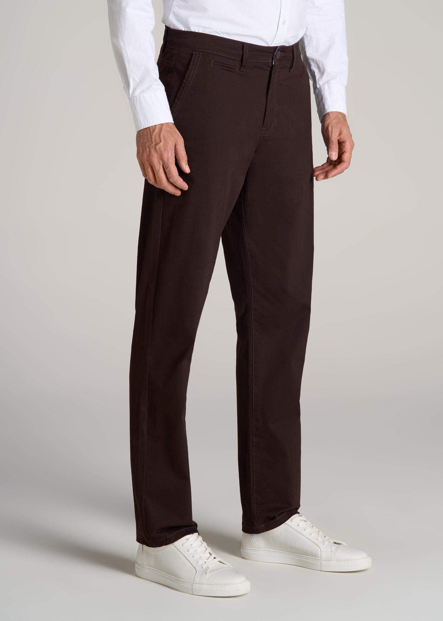 J1 STRAIGHT Leg Chinos for Tall Men in Chocolate Product Image