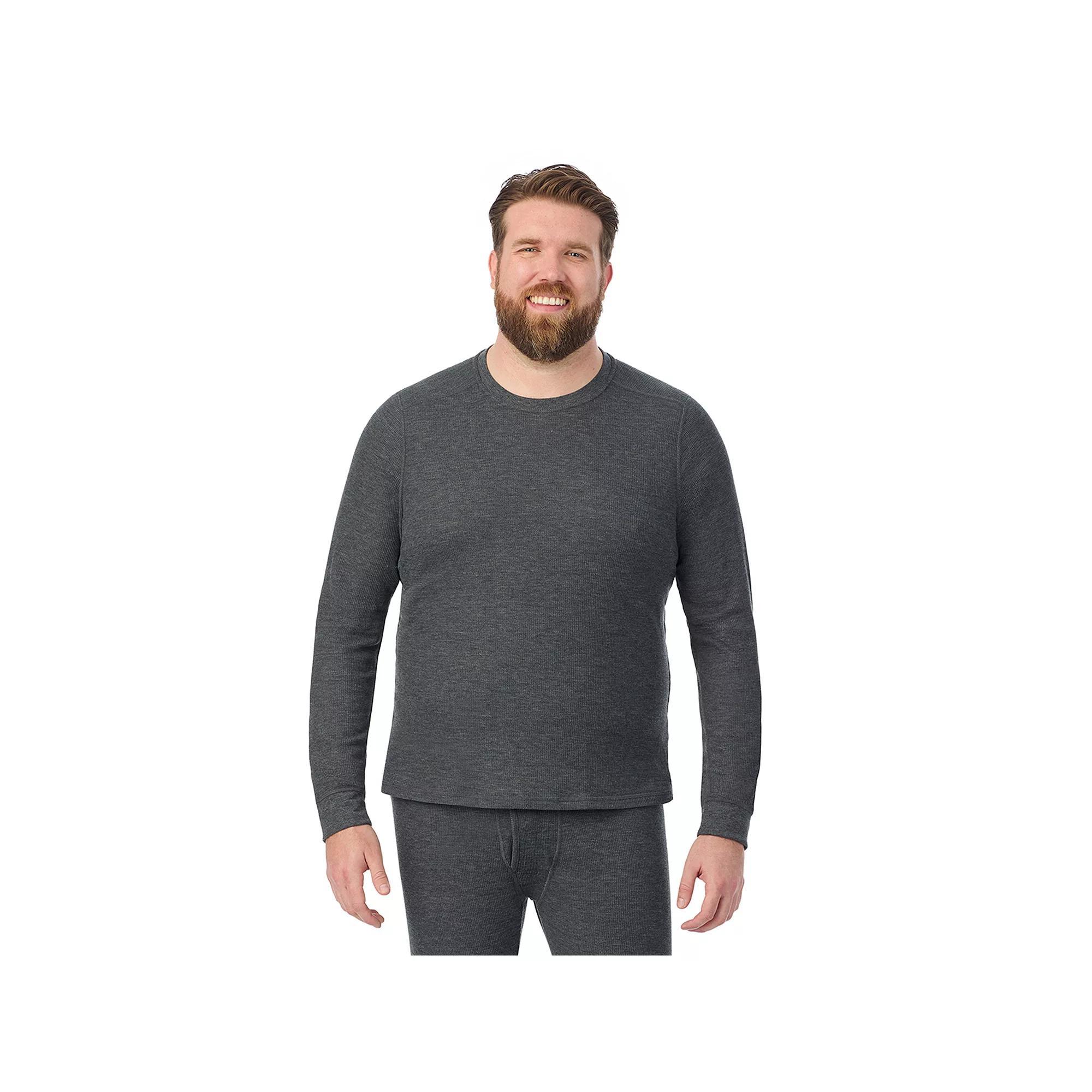 Big & Tall Cuddl Duds® Midweight Waffle Thermal Performance Base Layer Crew Top, Men's, Size: 4XB, Grey Heather Product Image