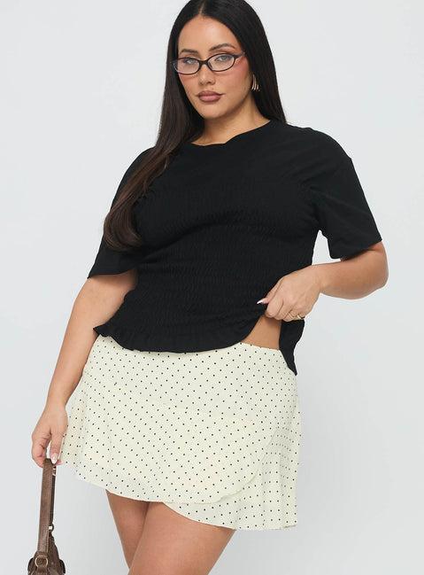 Sonsie Mini Skirt Cream Curve Product Image