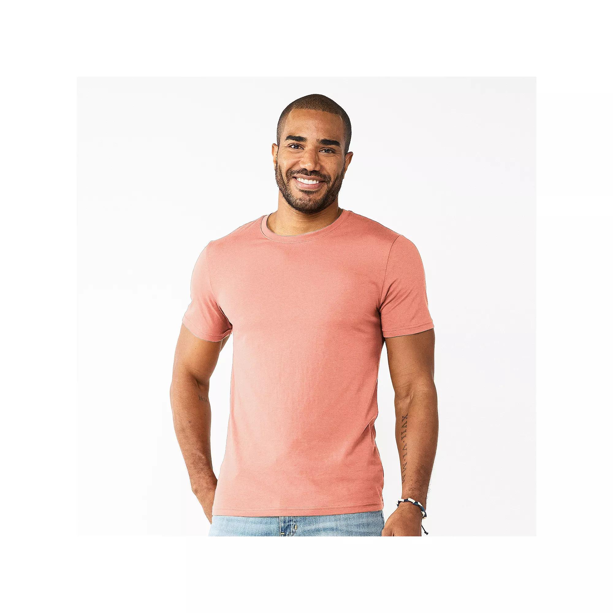 Men's Sonoma Goods For Life® Supersoft Crewneck Tee, Size: Small, Soft Pink Product Image
