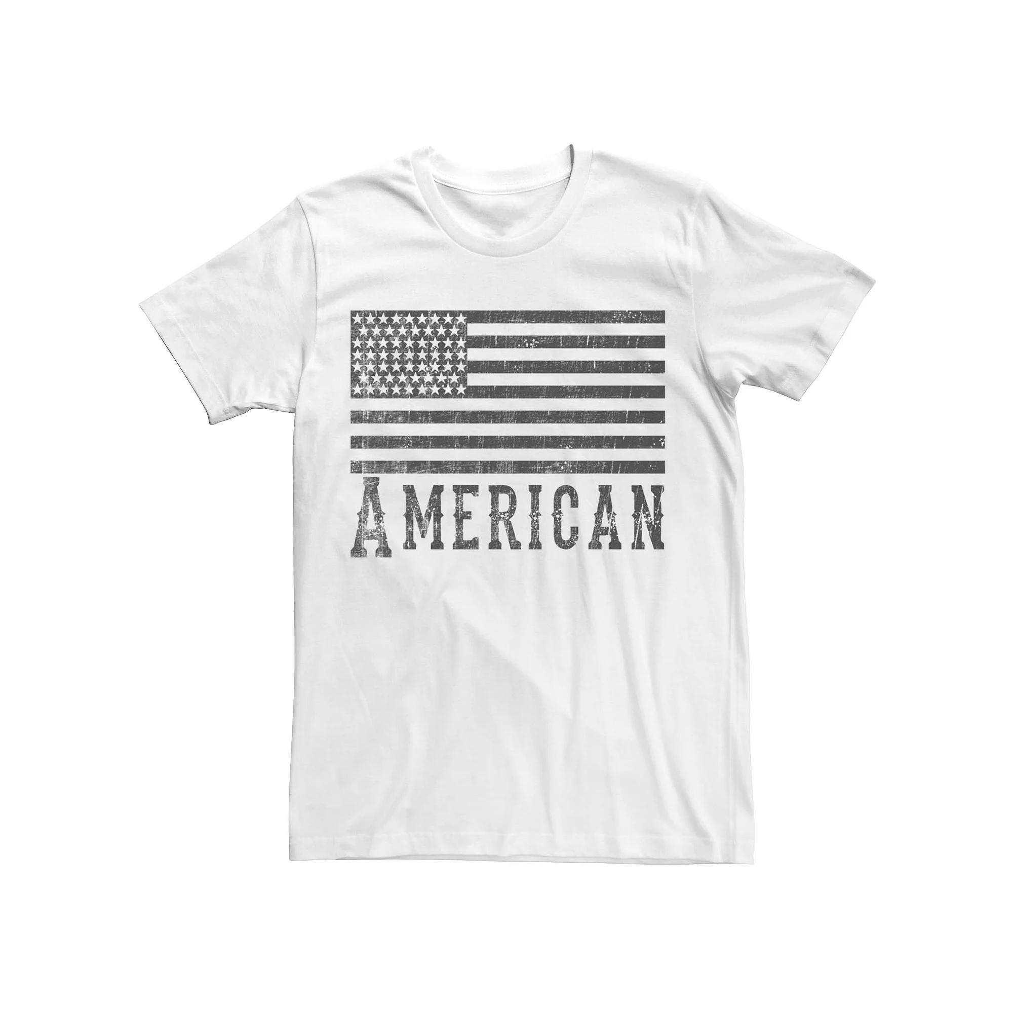 Men's American Flag Black And White Graphic Tee, Size: 3XL Product Image