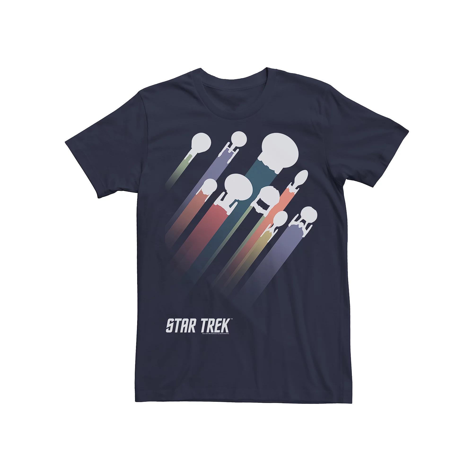 Men's Star Trek Ship Streaks Tee, Size: Large, Blue Product Image