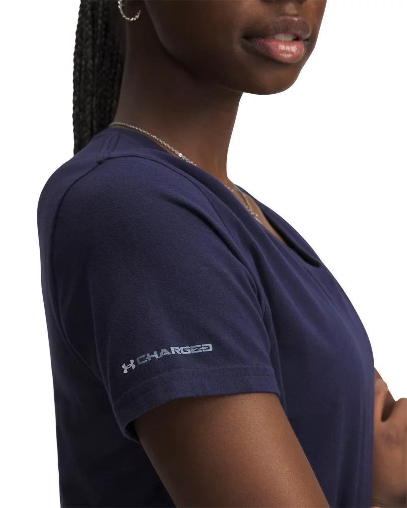 UA Icon Charged Cotton Womens V-Neck Short Sleeve Product Image