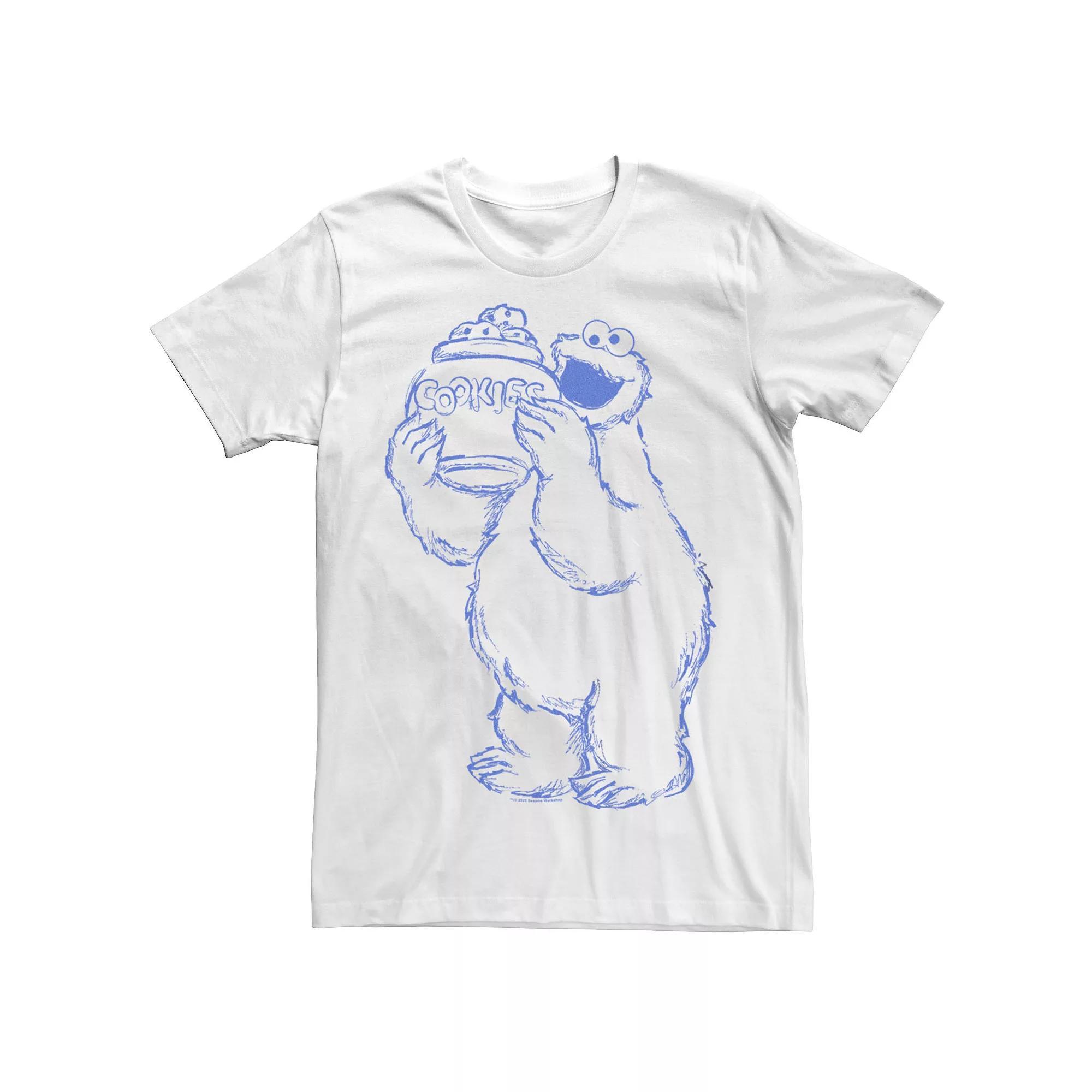 Men's Sesame Street Cookie Monster Jar Tee, Size: Large, White Product Image